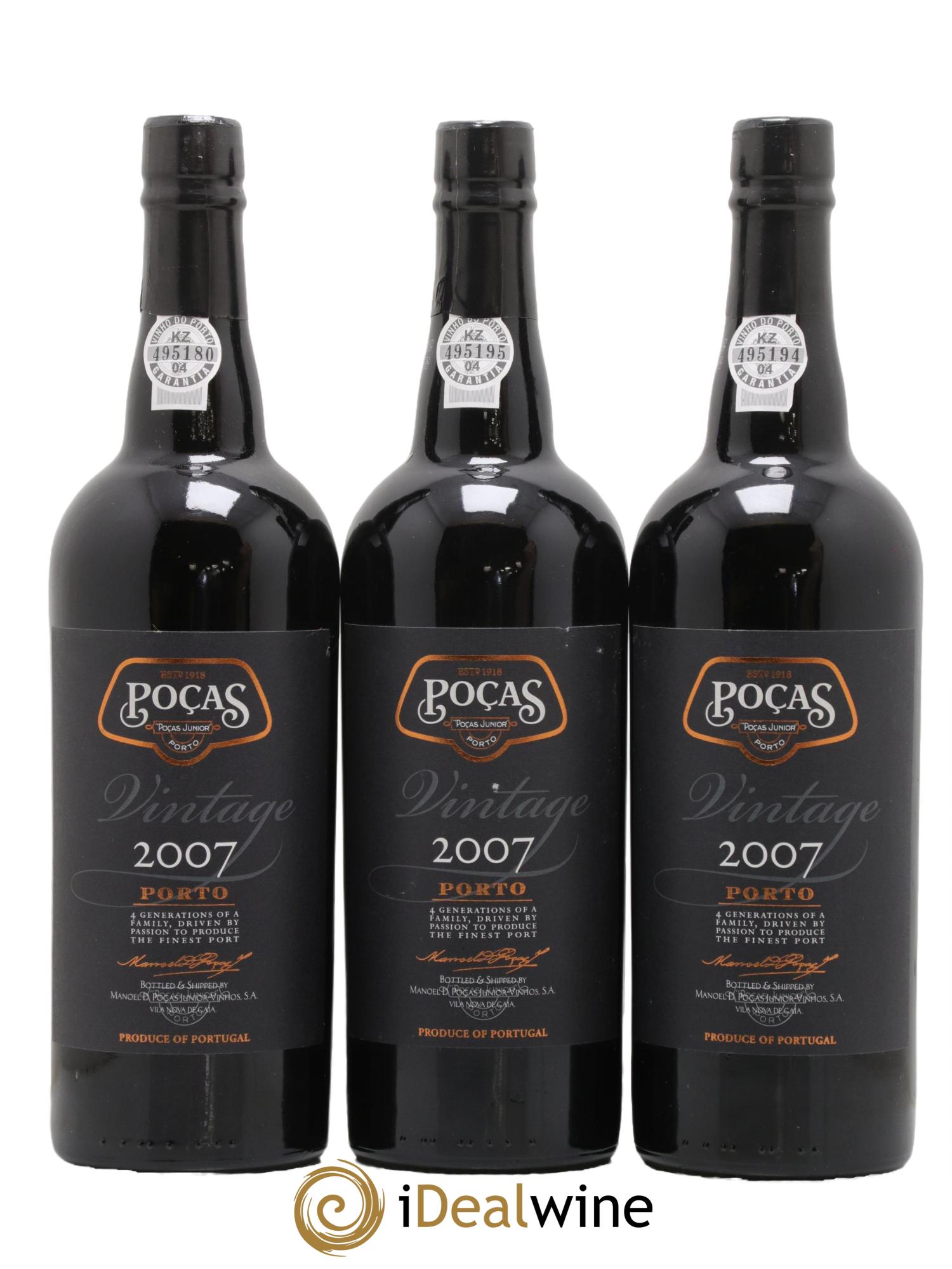 Porto Vintage Poças 2007 - Lot de 3 bouteilles - 0