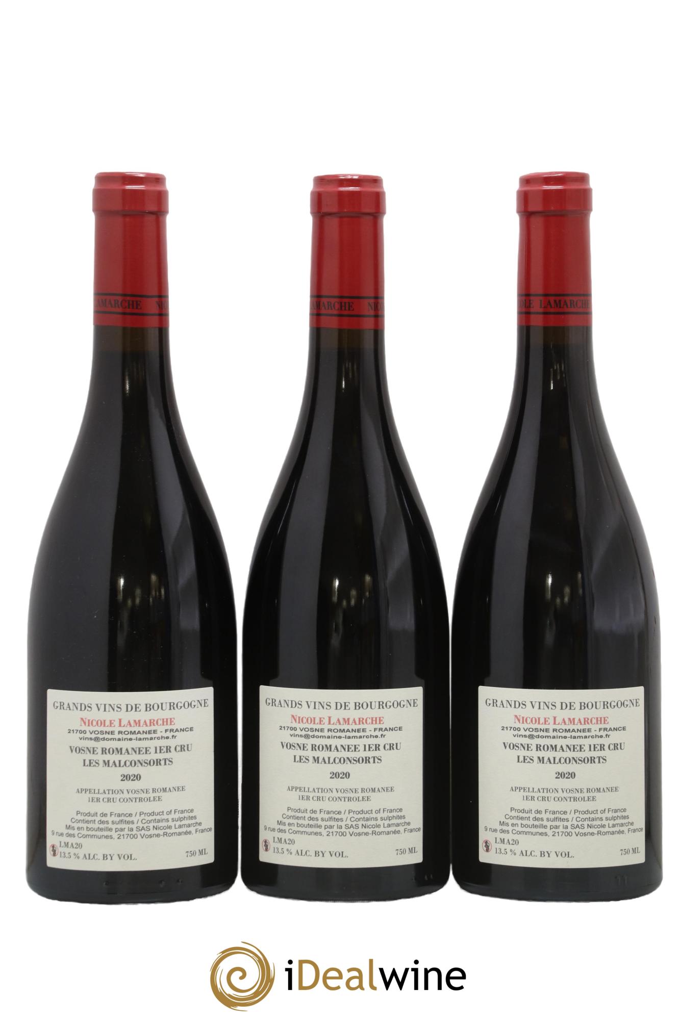 Vosne-Romanée 1er Cru Les Malconsorts Lamarche (Domaine) 2020 - Lot de 3 bouteilles - 1