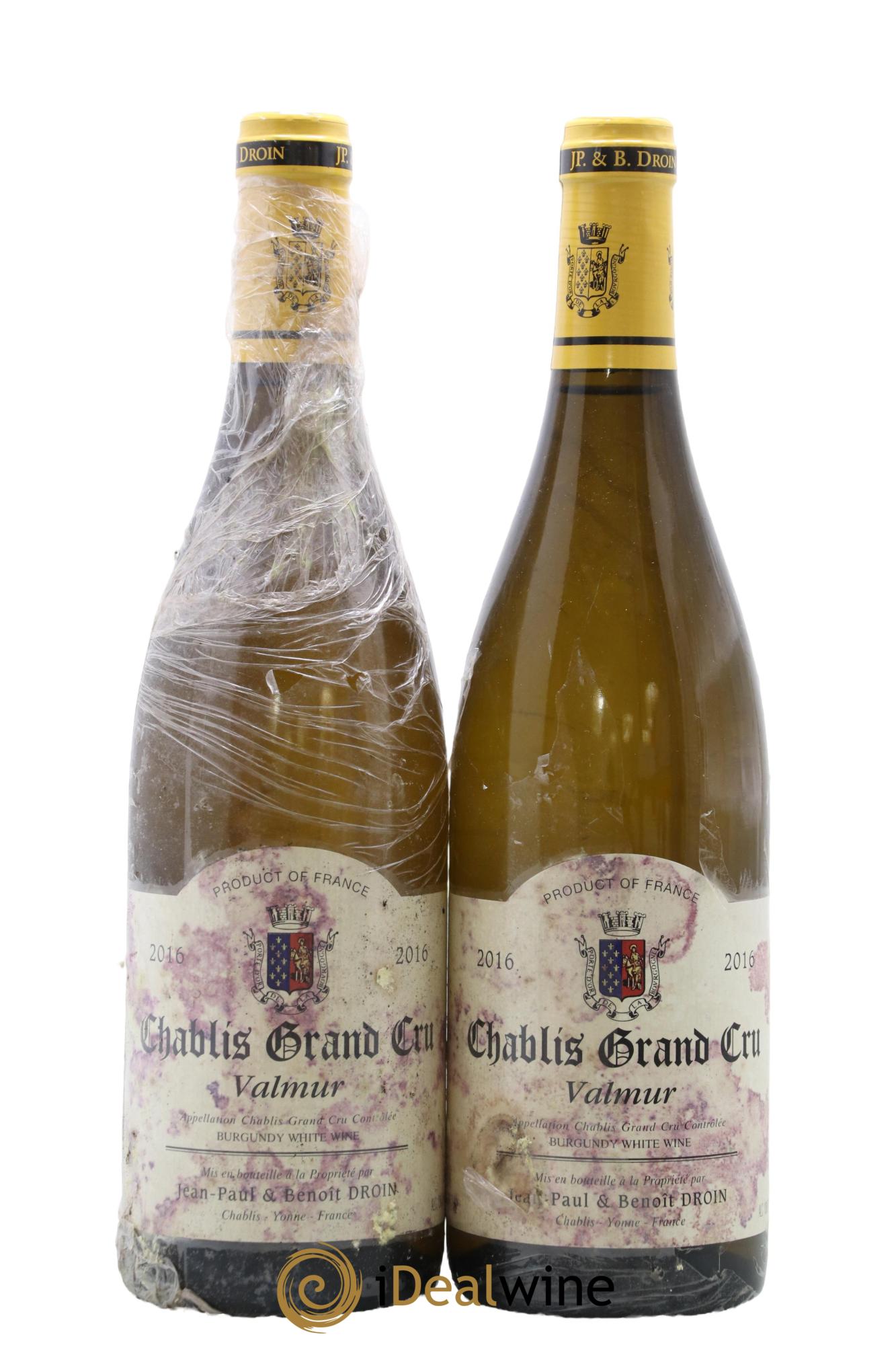 Chablis Grand Cru Valmur Jean-Paul & Benoît Droin (Domaine) 2016 - Posten von 2 Flaschen - 0