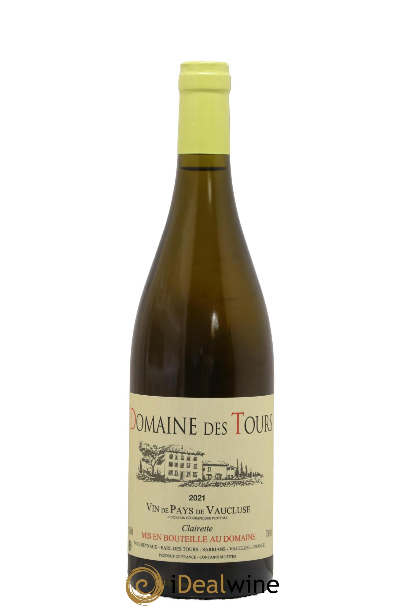 Vaucluse (Vin de Pays de Vaucluse) Domaine des Tours Clairette Emmanuel Reynaud 2021 - Lot de 1 bouteille - 0
