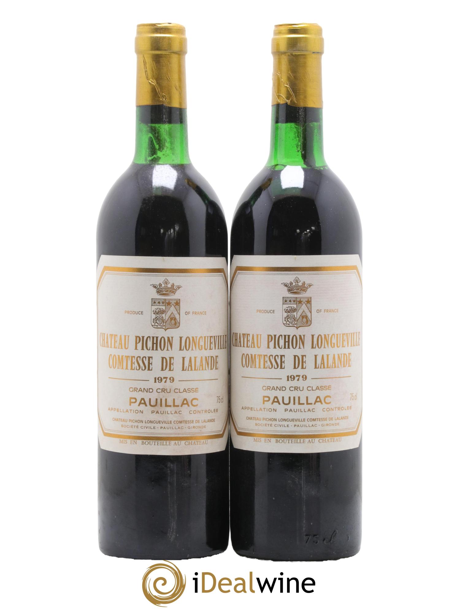 Château Pichon Longueville Comtesse de Lalande 2ème Grand Cru Classé 1979 - Lot de 2 bouteilles - 0