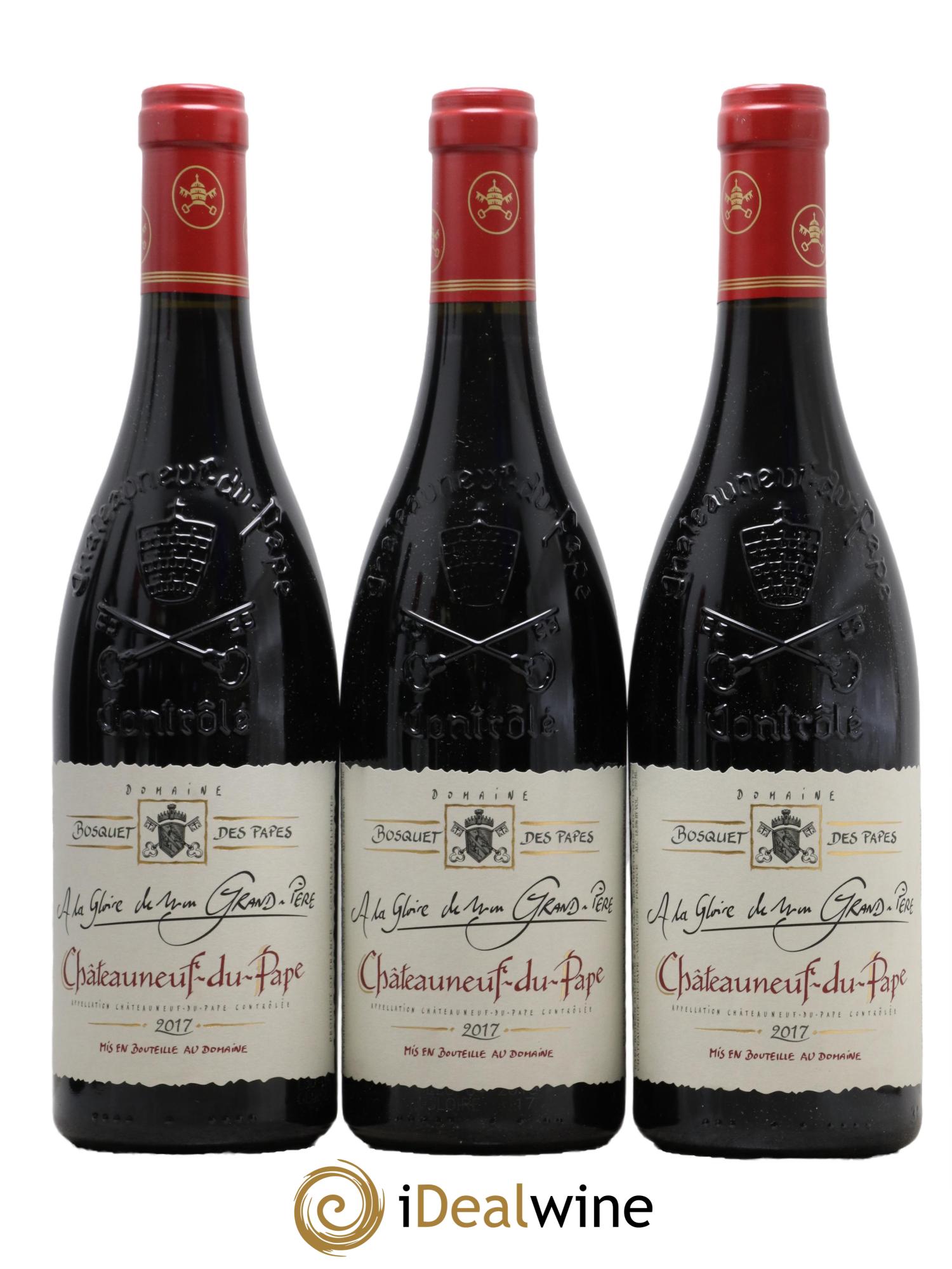 Châteauneuf-du-Pape À La Gloire de Mon Grand Père Bosquet des Papes 2017 - Lot de 3 bouteilles - 0