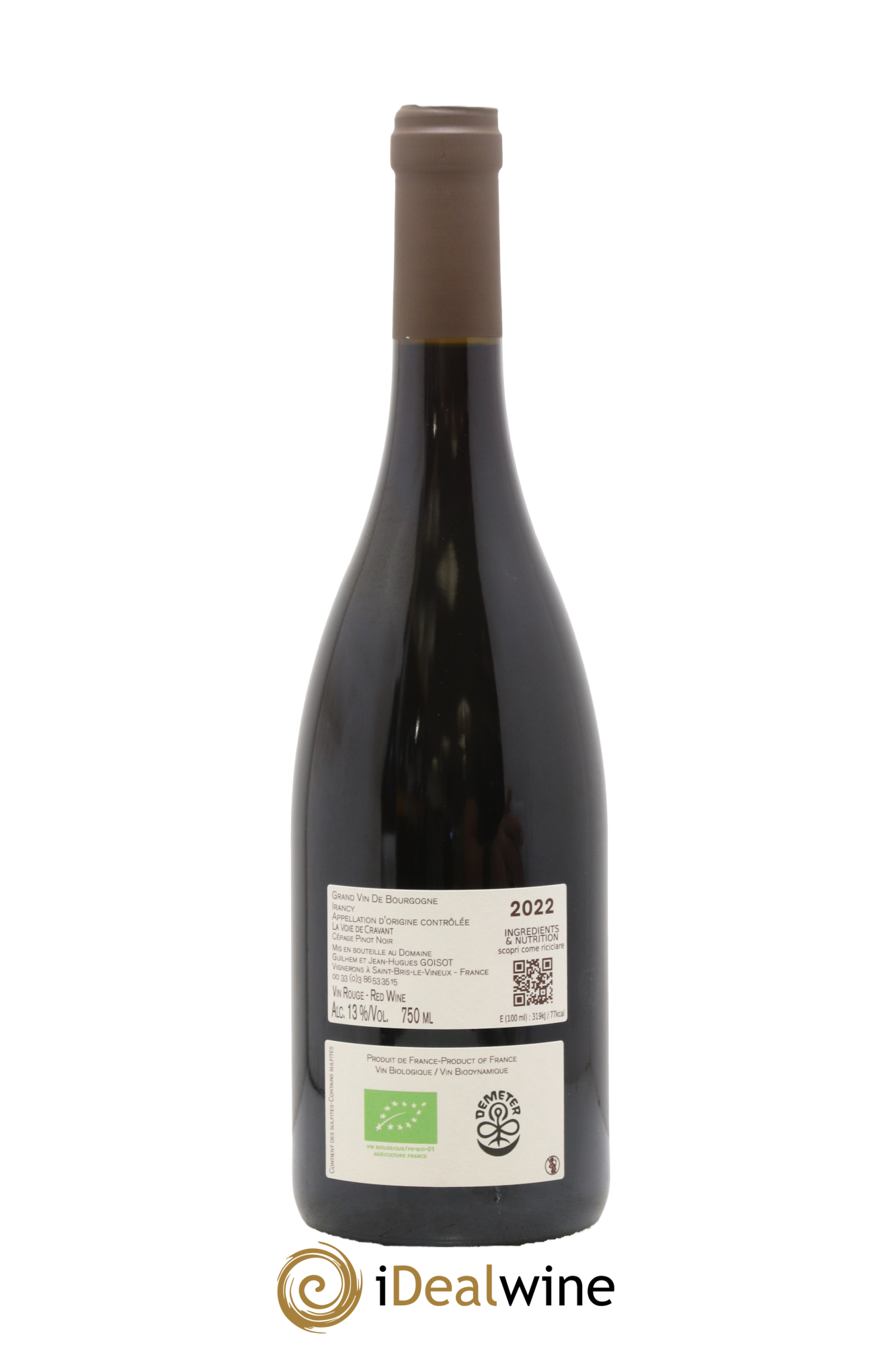 Irancy La Voie de Cravant Goisot 2022 - Lot de 1 bouteille - 1