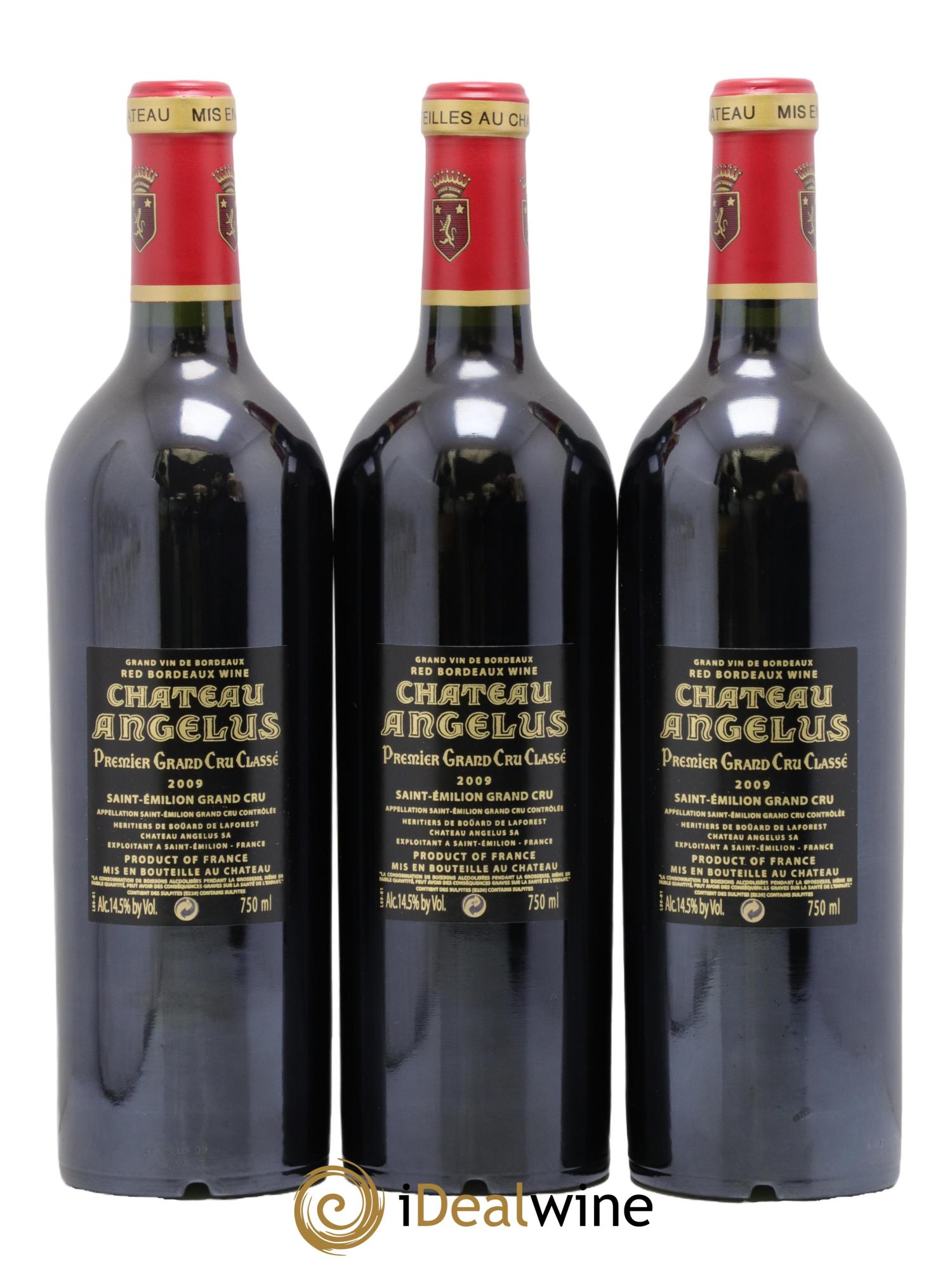 Château Angélus 1er Grand Cru Classé A 2009 - Posten von 3 Flaschen - 1