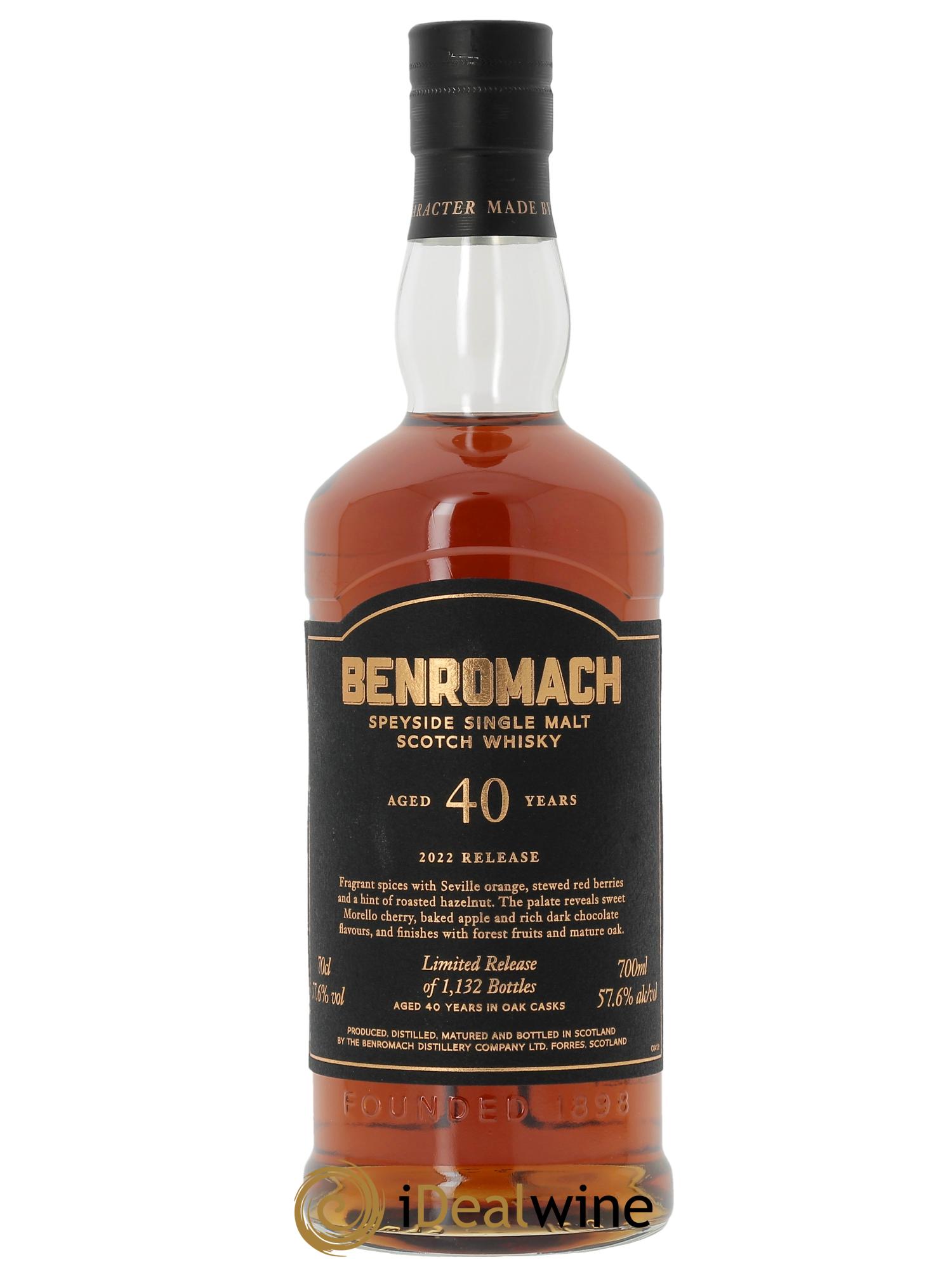 Whisky Benromach 40 ans 2022 Release (70cl) - Lot de 1 bouteille - 1
