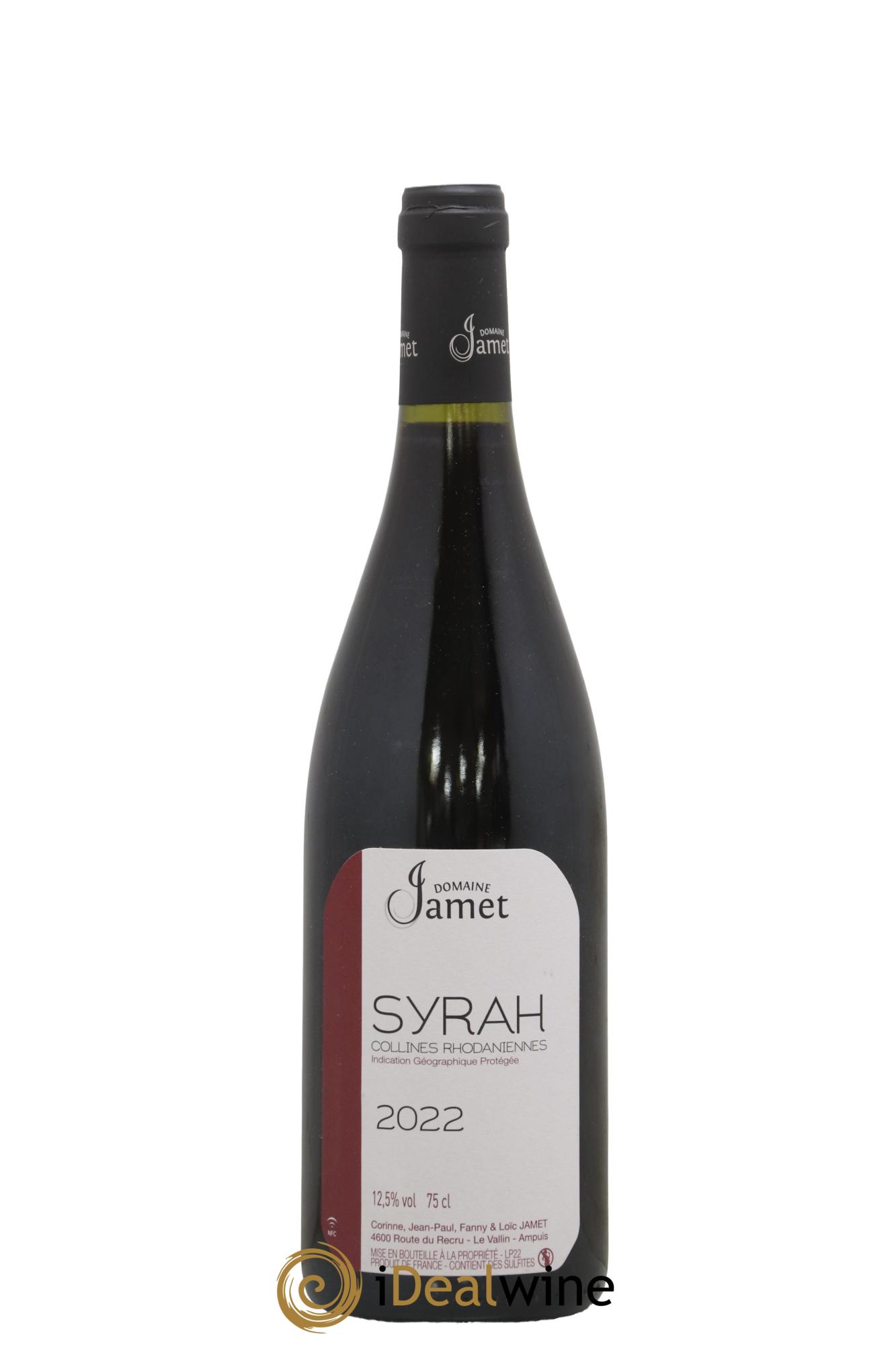 Collines Rhodaniennes Syrah Jamet (Domaine) 2022 - Lot de 1 bouteille - 0