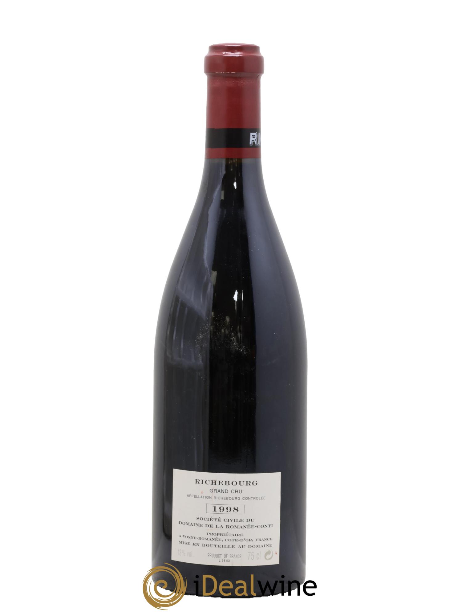 Richebourg Grand Cru Domaine de la Romanée-Conti 1998 - Lot de 1 bouteille - 1