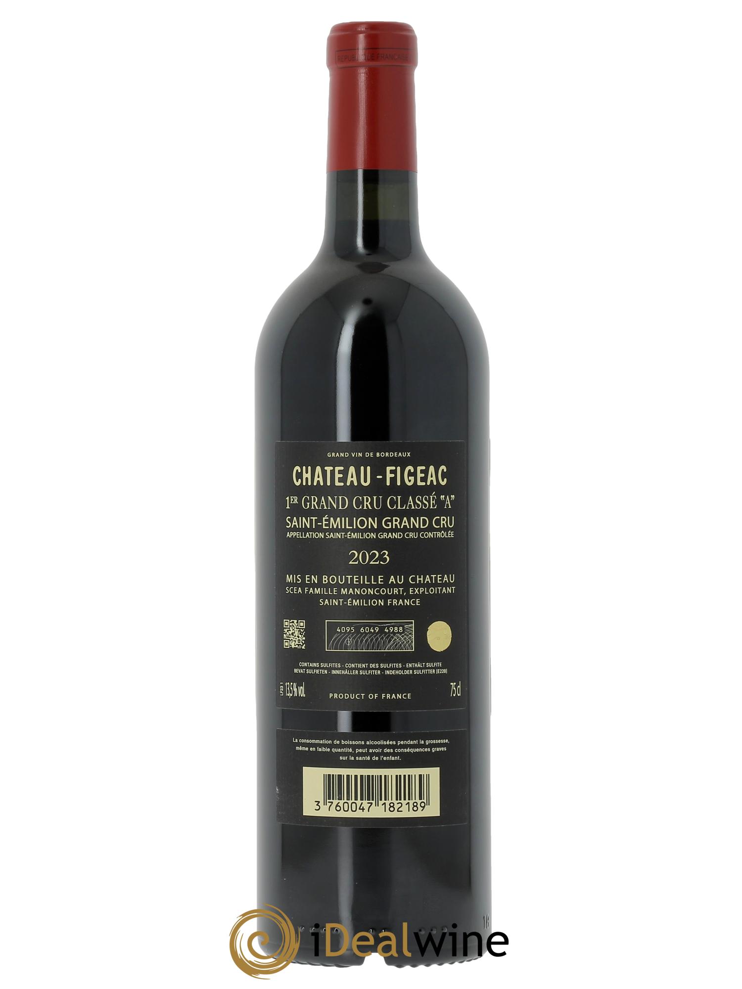 Château Figeac 1er Grand Cru Classé A (OWC if 6 bts) 2023 - Lot of 1 bottle - 1