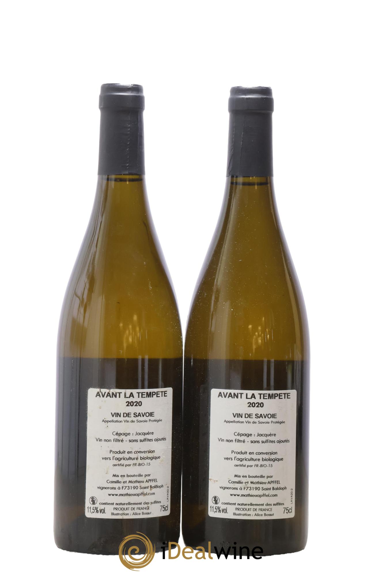 Vin de Savoie Avant La Tempête Apffel 2020 - Lot of 2 bottles - 1