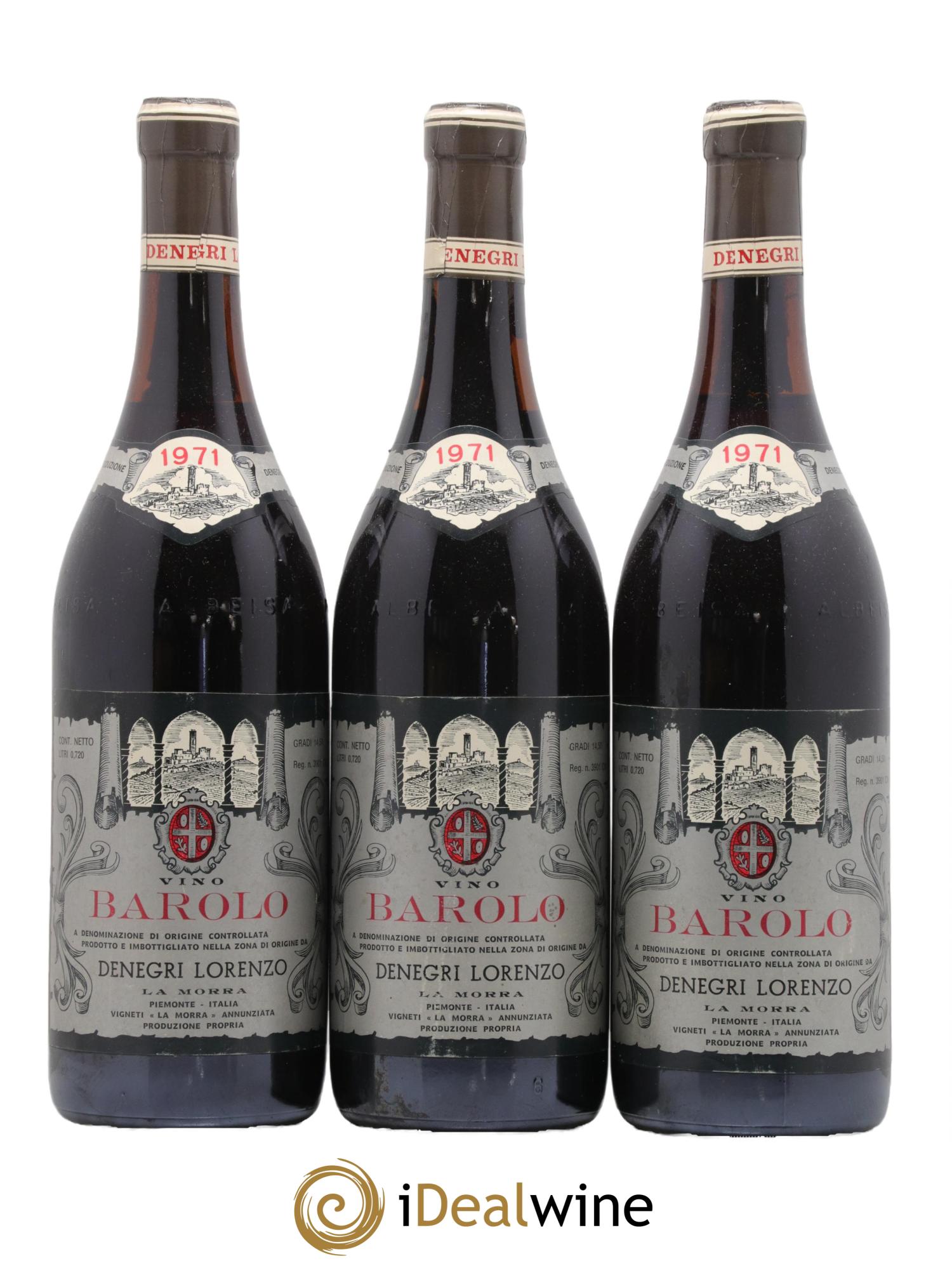Barolo Denegri 1971 - Lot de 3 bouteilles - 0