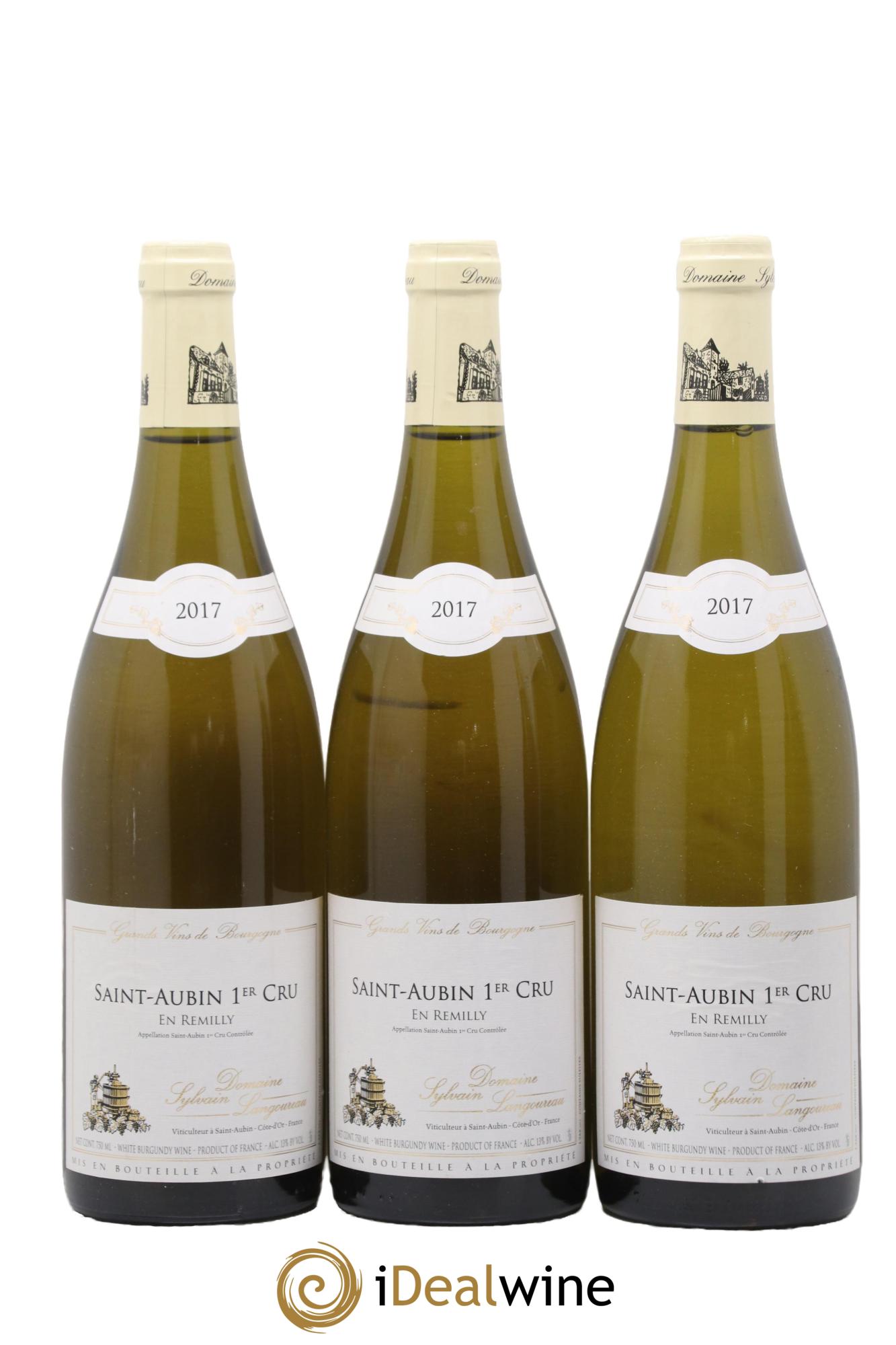 Saint-Aubin 1er Cru En Remilly Sylvain Langoureau 2017 - Lot de 3 bouteilles - 0