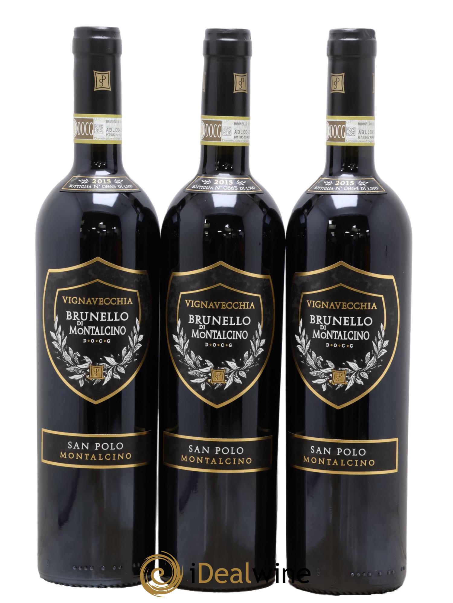 Brunello di Montalcino San Polo Vignavecchia 2015 - Lot de 3 bouteilles - 1