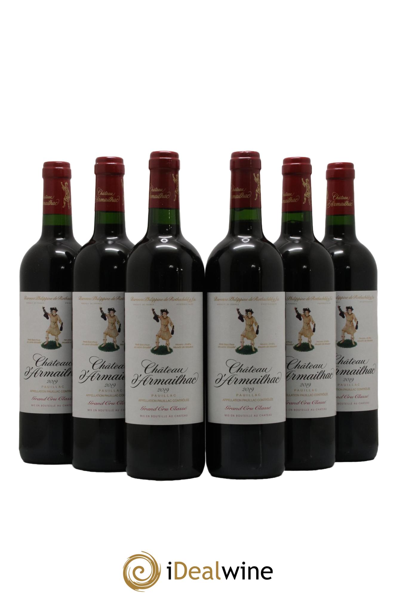 Château d' Armailhac - Mouton Baron(ne) Philippe 5ème Grand Cru Classé 2019 - Lot de 6 bouteilles - 0