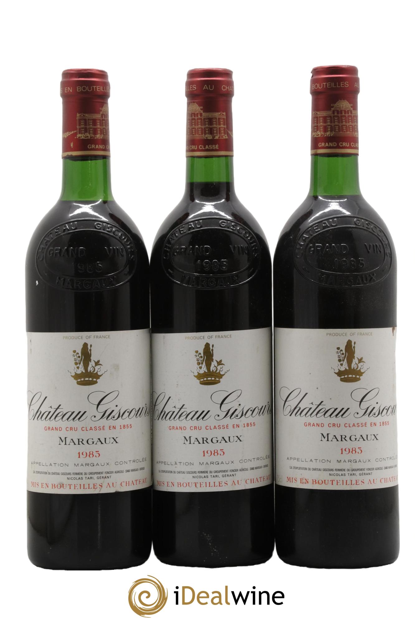 Château Giscours 3ème Grand Cru Classé 1985 - Lot of 3 bottles - 0