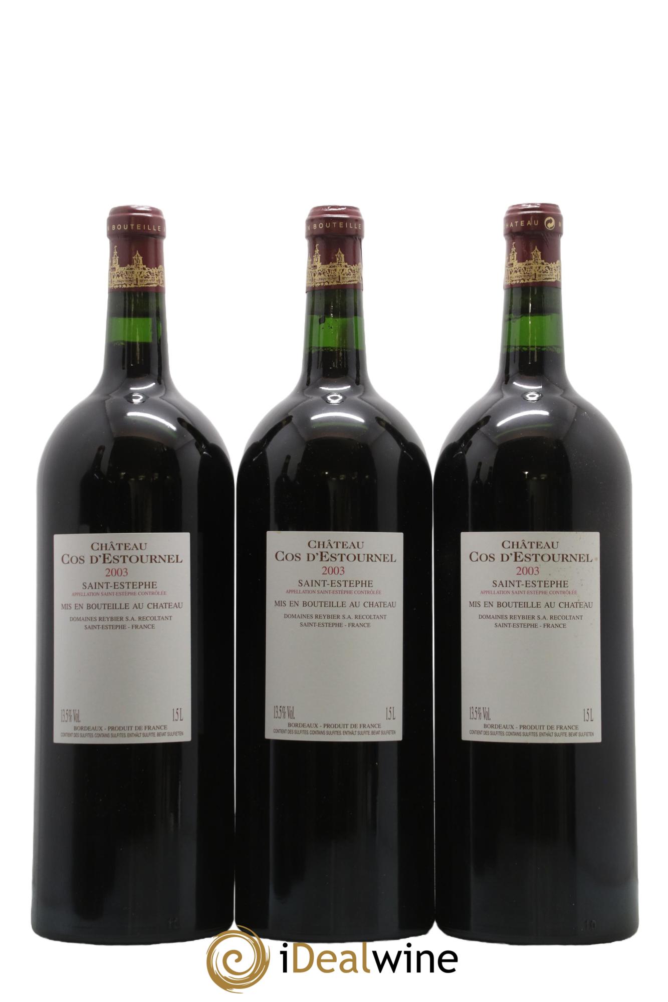 Cos d'Estournel 2ème Grand Cru Classé 2003 - Lot of 6 magnums - 2