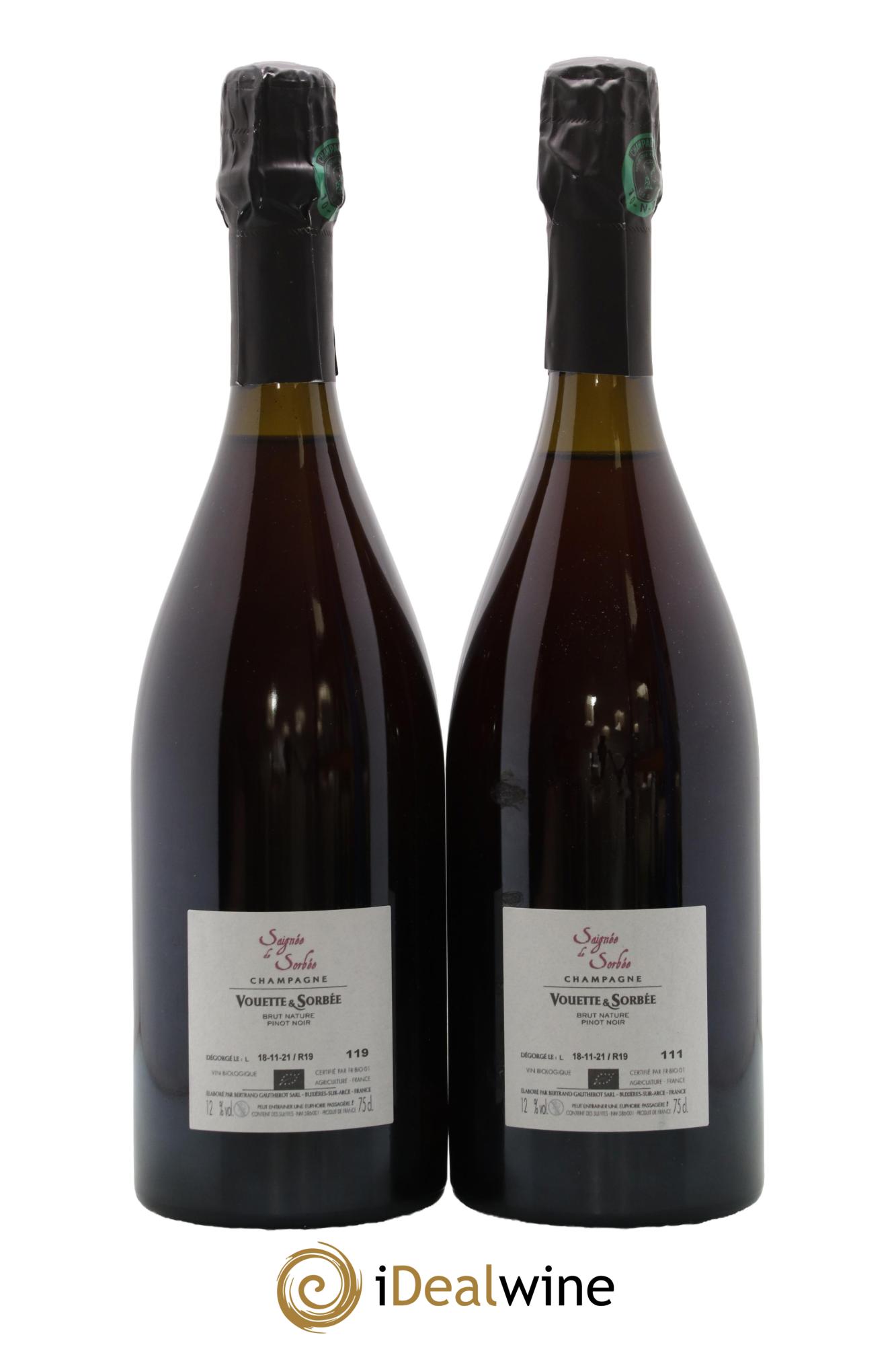 Saignée de Sorbée Extra-Brut Vouette et Sorbée - Lot of 2 bottles - 1