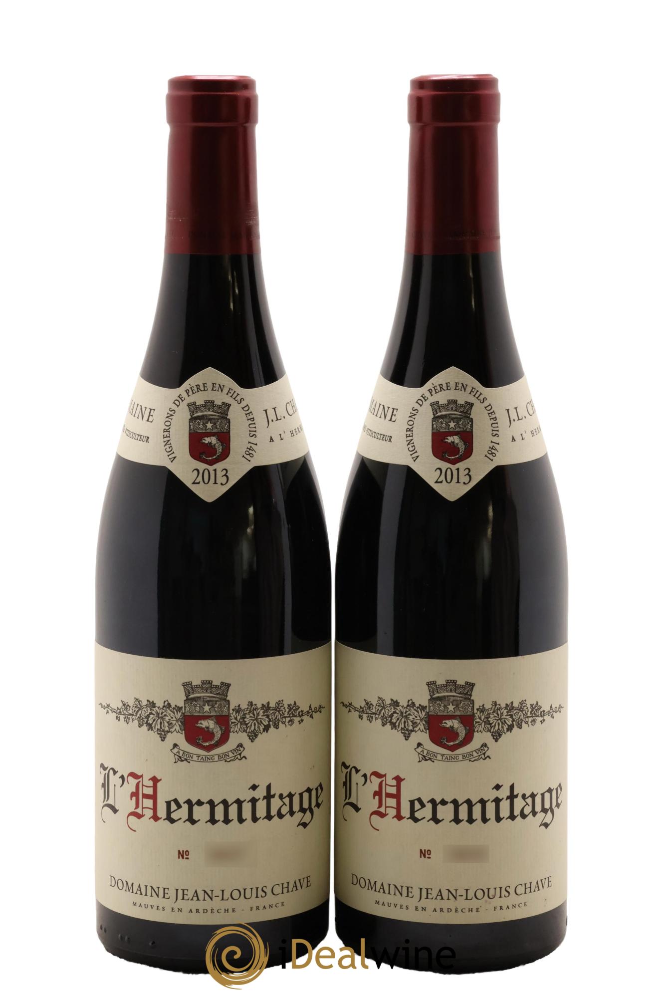 Hermitage Jean-Louis Chave 2013 - Lot of 2 bottles - 0