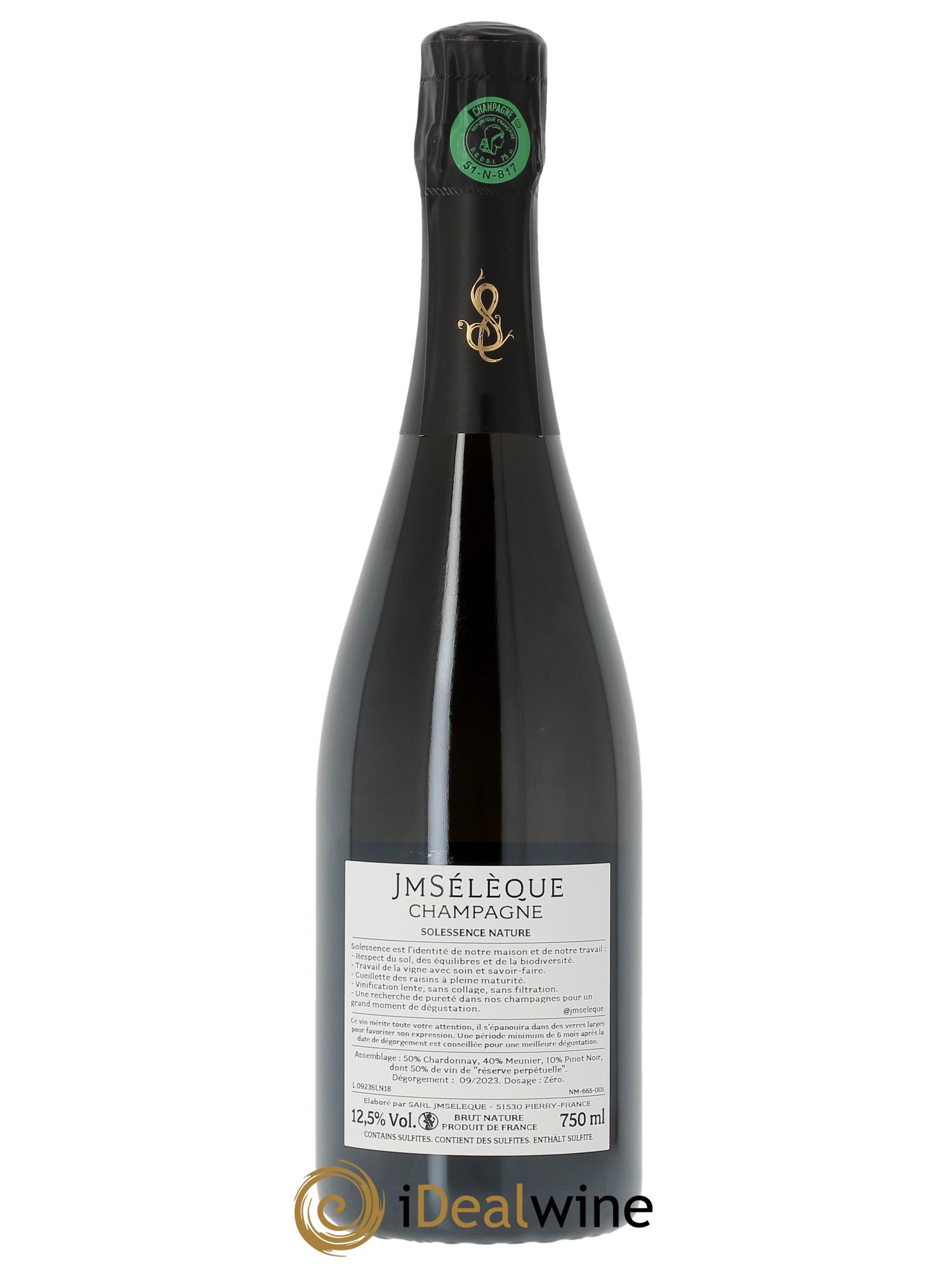 Solessence Nature Brut Nature Jean-Marc Sélèque  - Posten von 1 Flasche - 1