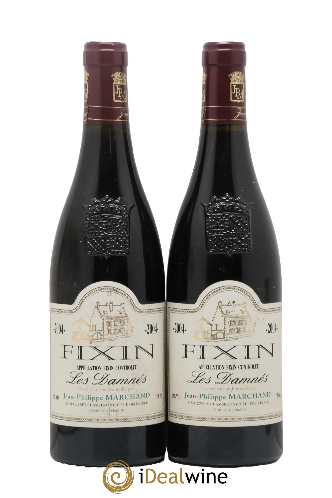 Fixin Les Damnés Jean-Philippe Marchand 2004 - Lot de 2 bouteilles - 0
