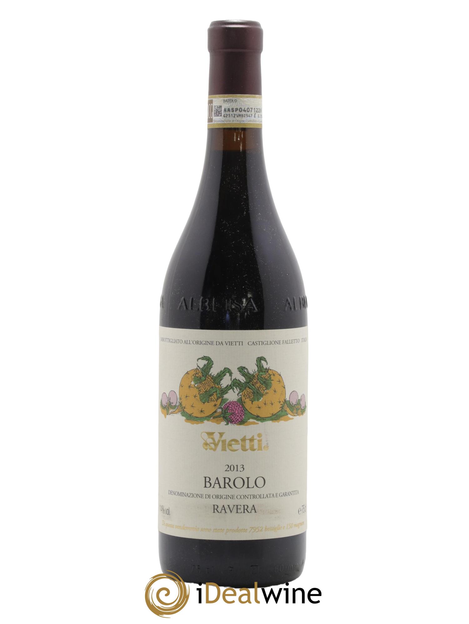 Barolo DOCG Ravera Vietti 2013 - Lot de 1 bouteille - 0