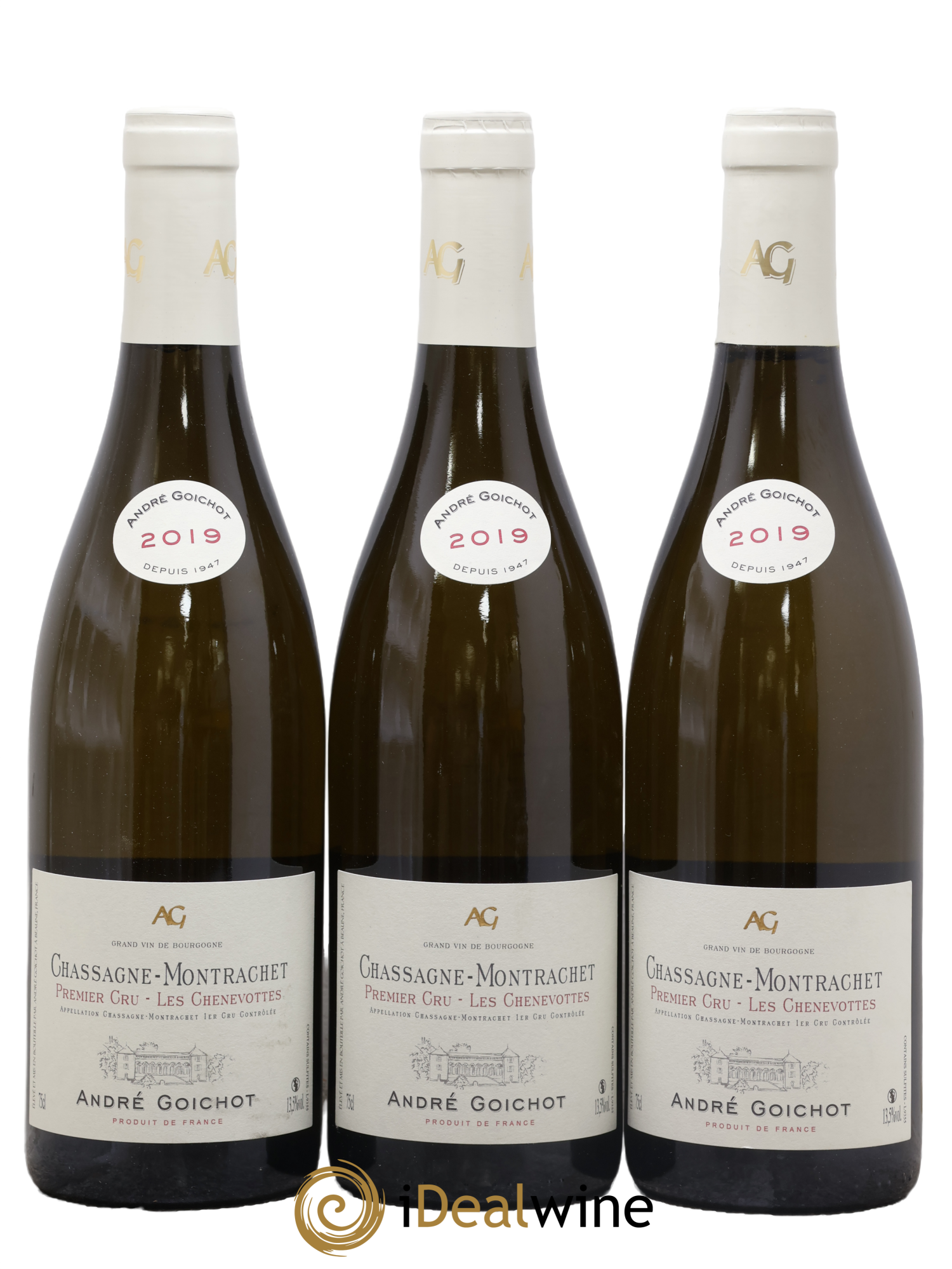 Chassagne-Montrachet 1er Cru Les Chenevottes Goichot 2019 - Lot de 3 bouteilles - 0