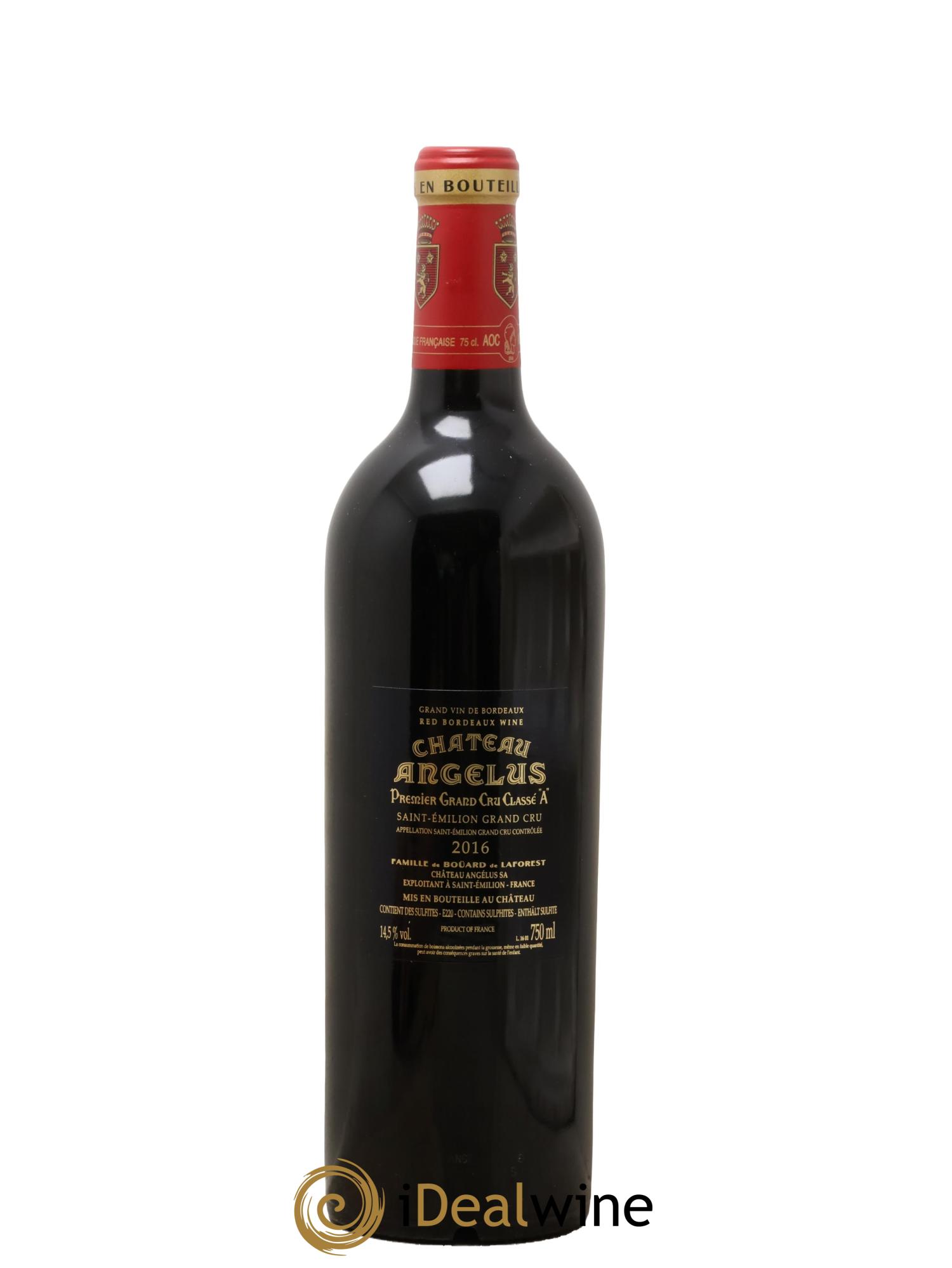Château Angélus 1er Grand Cru Classé A  2016 - Lot de 1 bouteille - 2