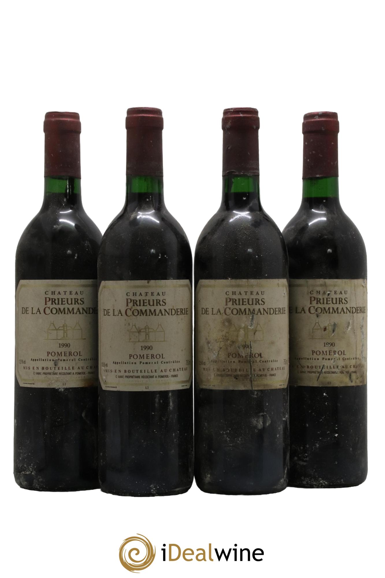 Pomerol Prieurs de la Commanderie 1990 - Lot de 4 bouteilles - 0