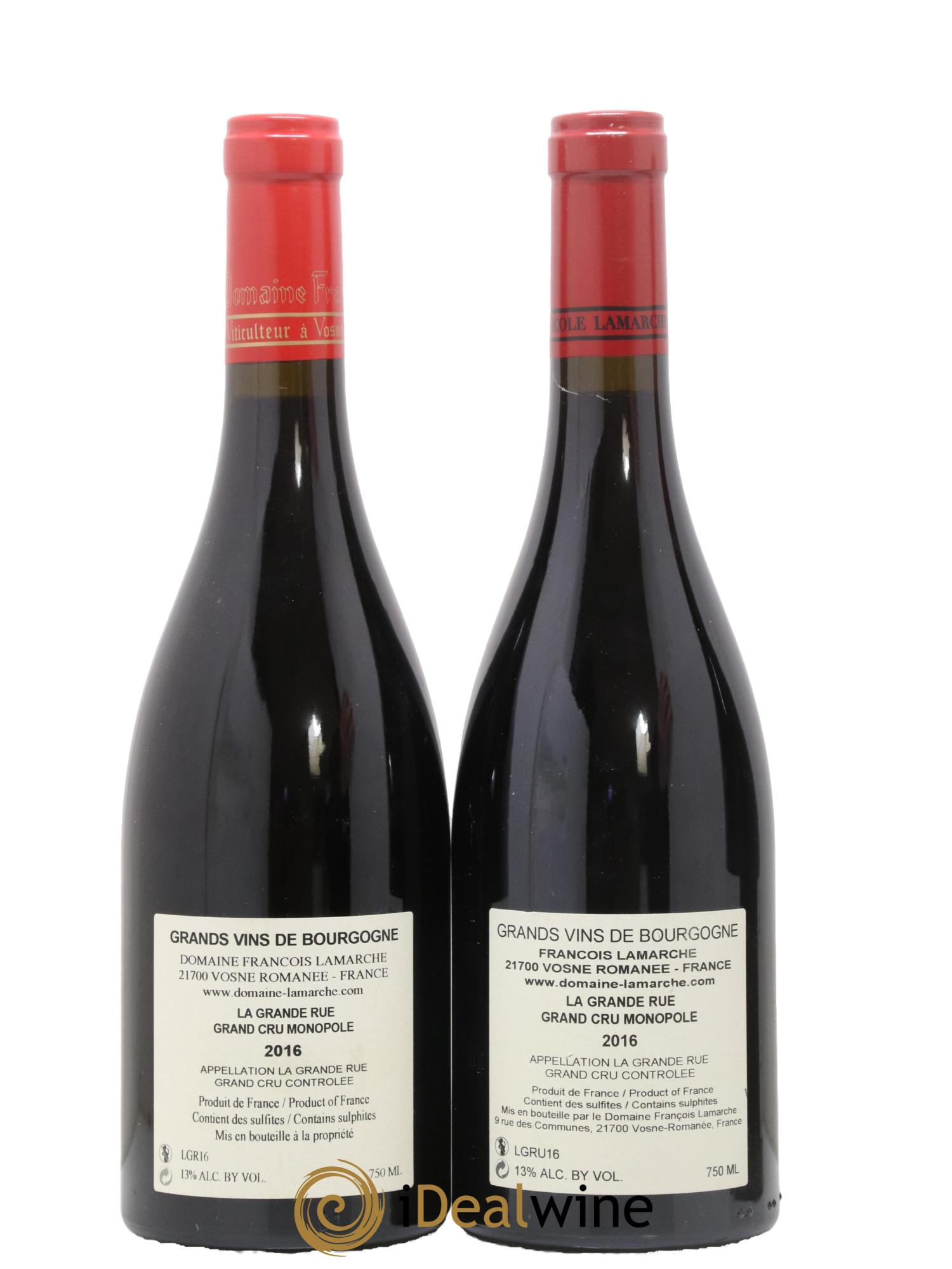 La Grande Rue Grand Cru Lamarche (Domaine) 2016 - Lot de 2 bouteilles - 1