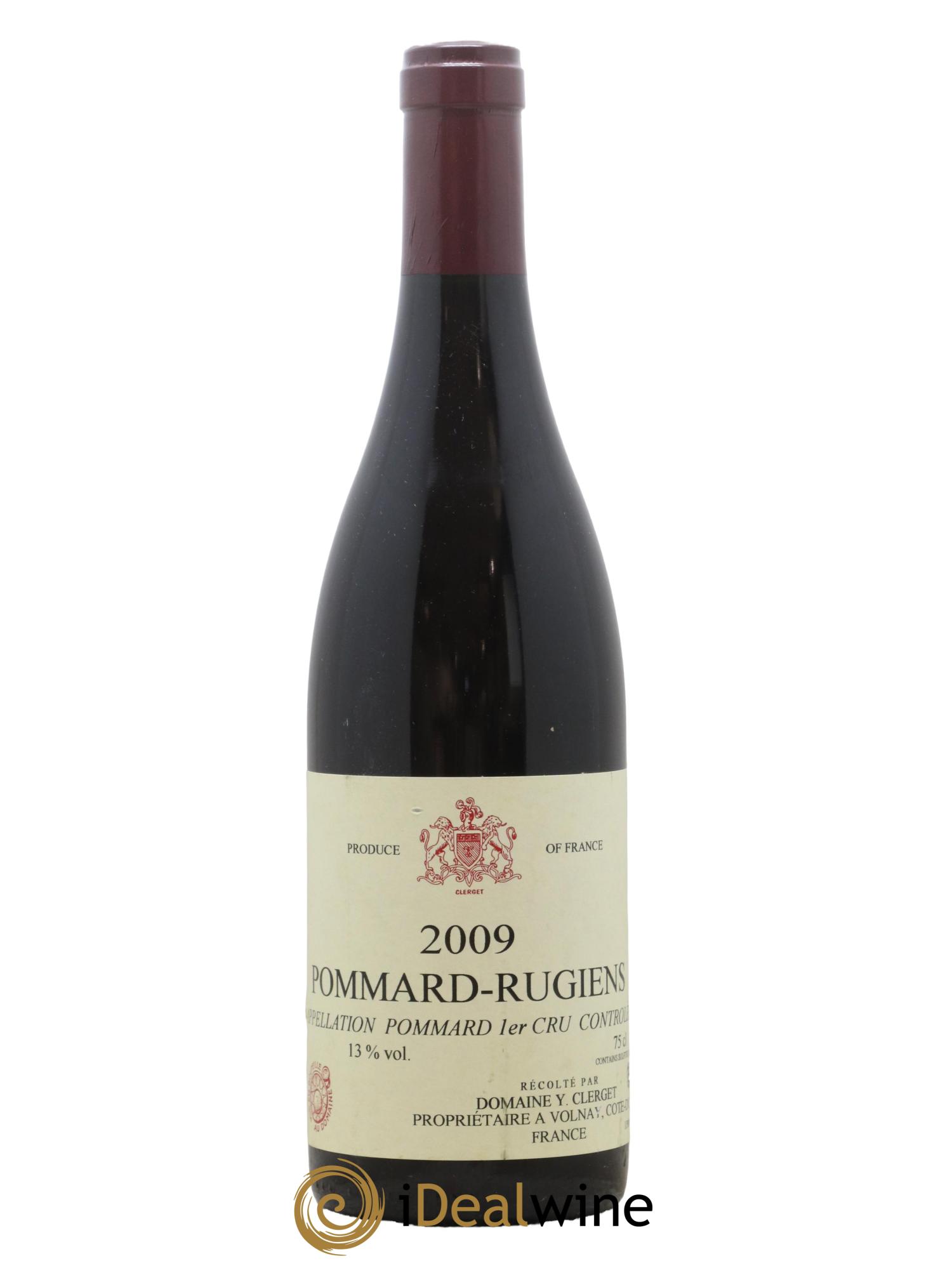Pommard 1er Cru Rugiens Domaine Y. Clerget 2009 - Lot de 1 bouteille - 0