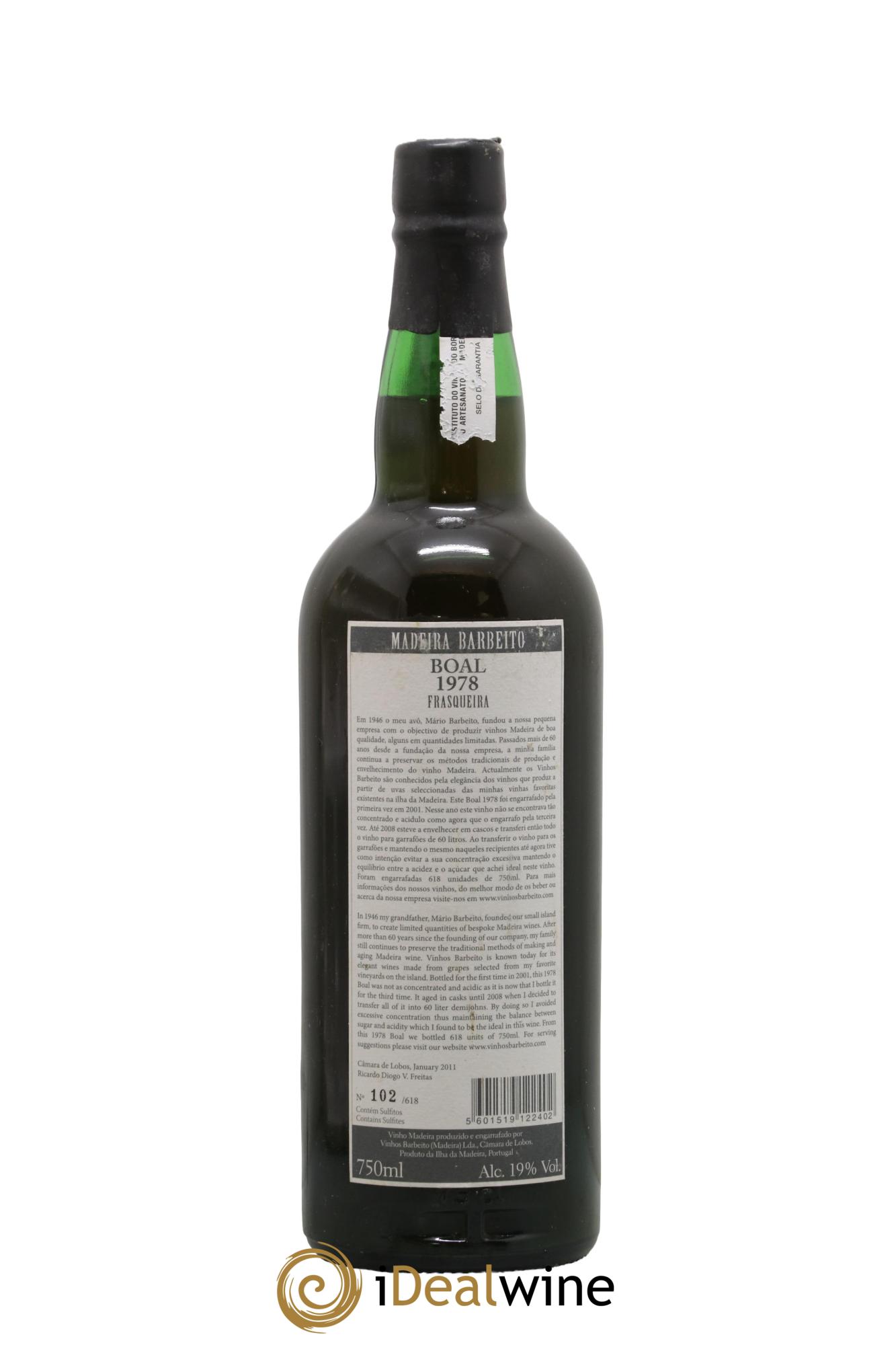Madère Boal Barbeito 1978 - Lotto di 1 bottiglia - 1
