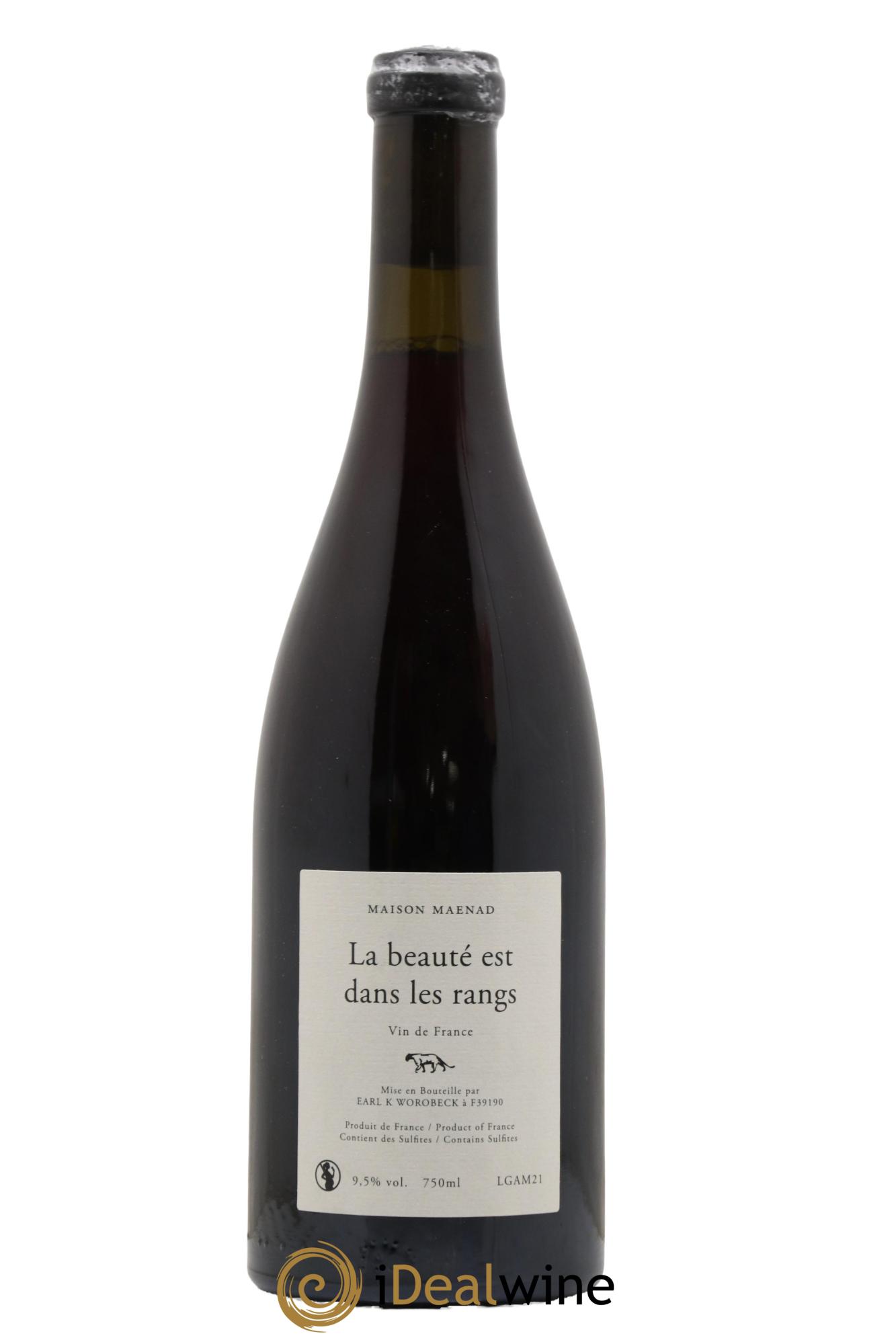 Vin de France La Beauté Est Dans les Rangs Katie Worobeck Maison Maenad 2021 - Lot de 1 bouteille - 1