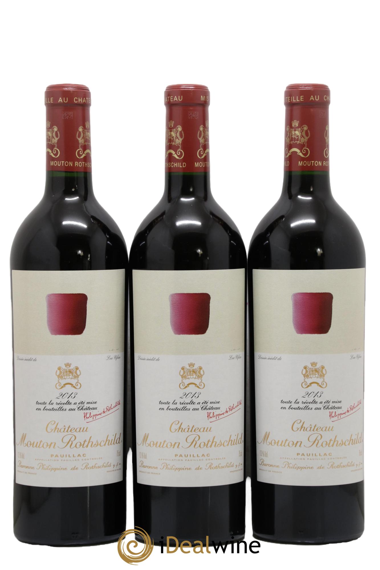 Château Mouton Rothschild 1er Grand Cru Classé 2013 - Lot de 3 bouteilles - 0