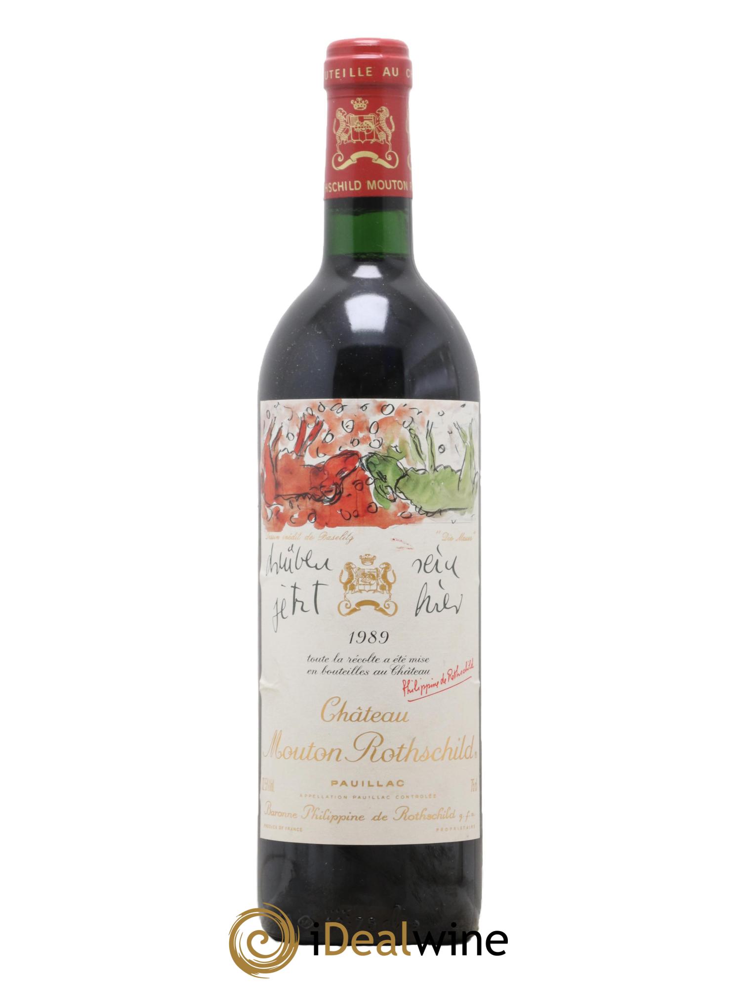 Château Mouton Rothschild 1er Grand Cru Classé 1989 - Lot de 1 bouteille - 0