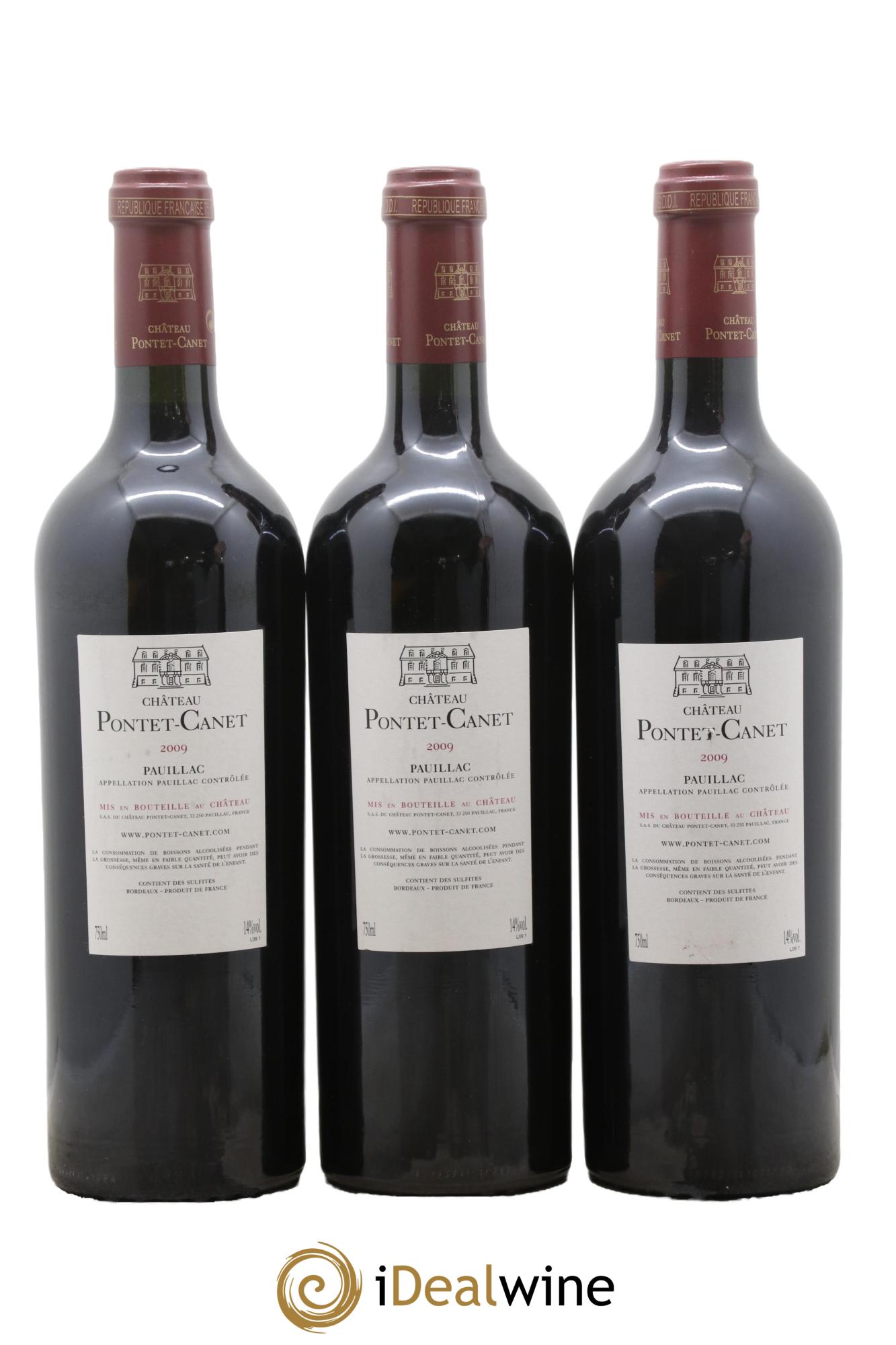 Château Pontet Canet 5ème Grand Cru Classé 2009 - Lot de 3 bouteilles - 1