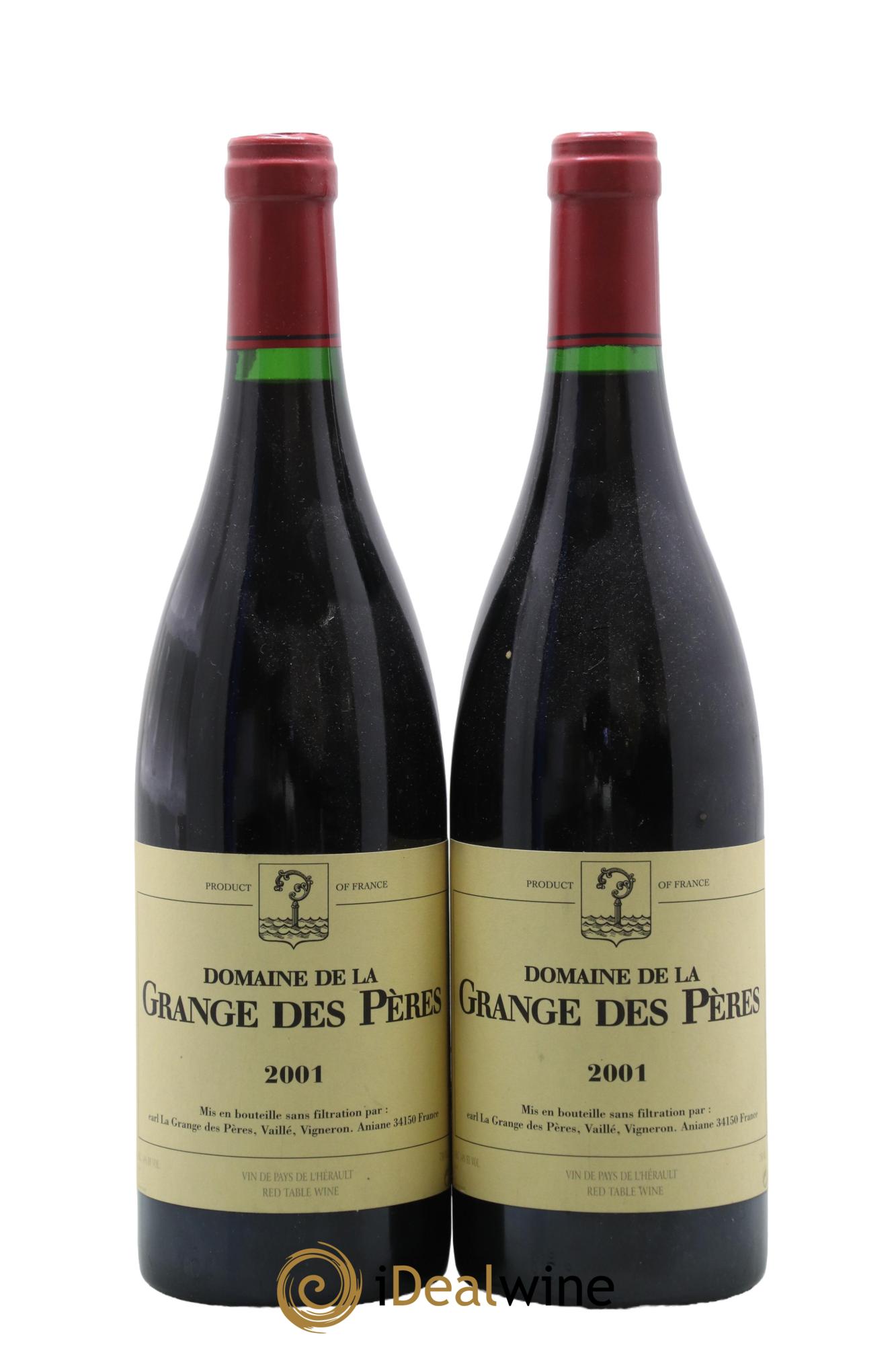 Pays d'Hérault Grange des Pères Laurent Vaillé 2001 - Lot de 2 bouteilles - 0