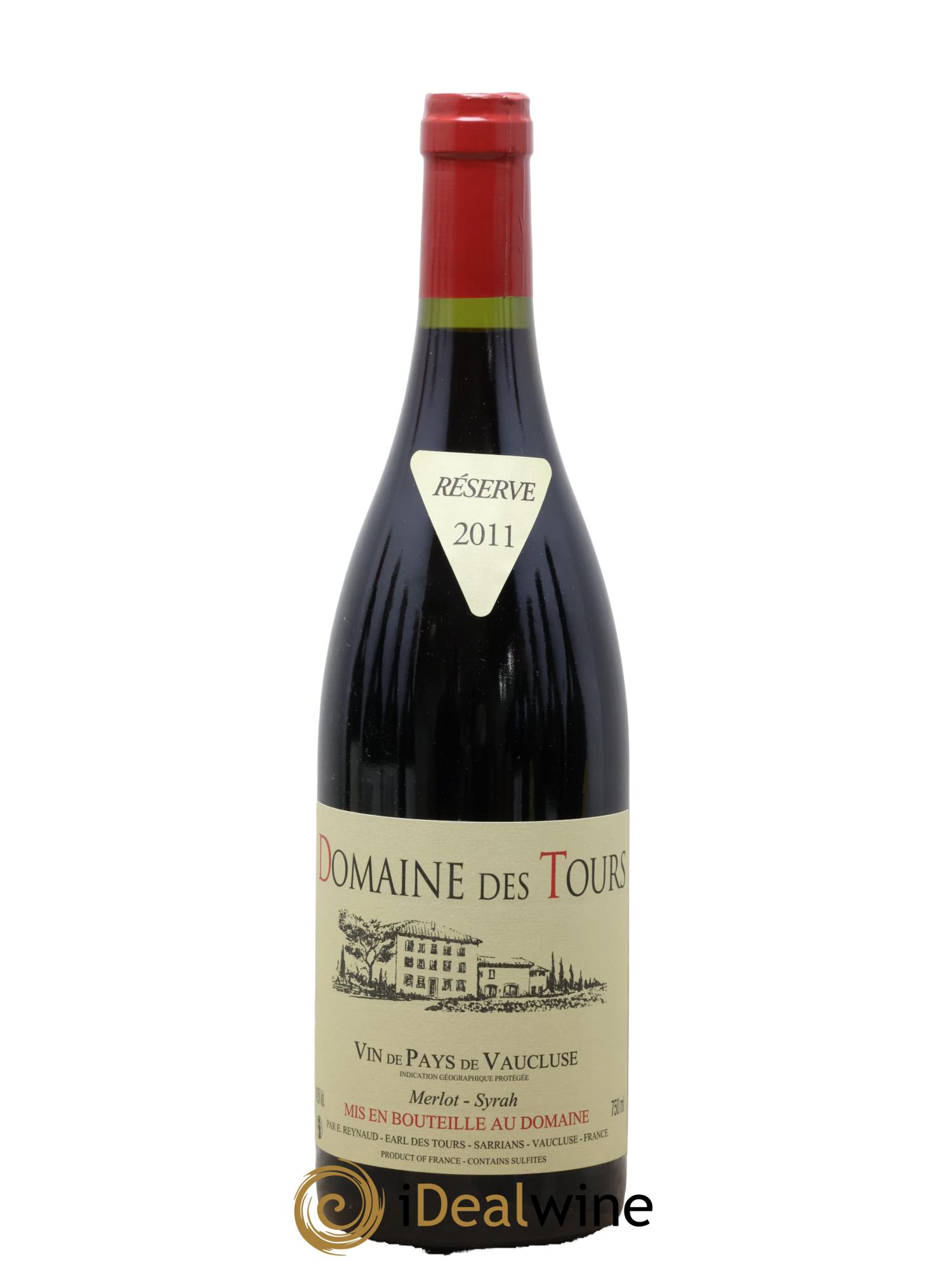 Vaucluse Domaine des Tours Merlot-Syrah Emmanuel Reynaud 2011 - Lot de 1 bouteille - 0