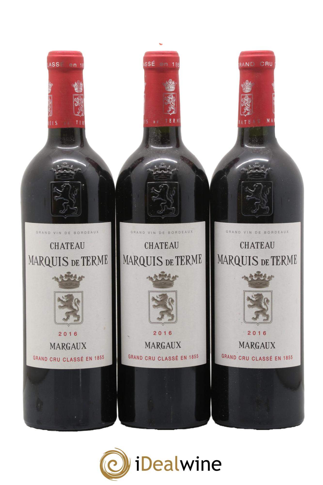 Château Marquis de Terme 4ème Grand Cru Classé 2016 - Lot de 3 bouteilles - 0