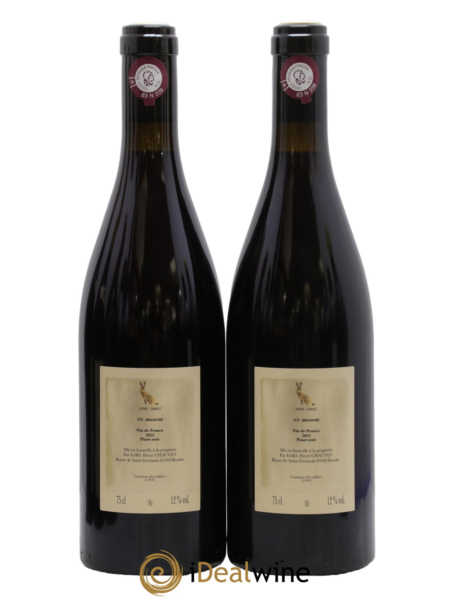 Vin de France Vie ordinaire Henri Chauvet 2022 - Lotto di 2 bottiglie - 1