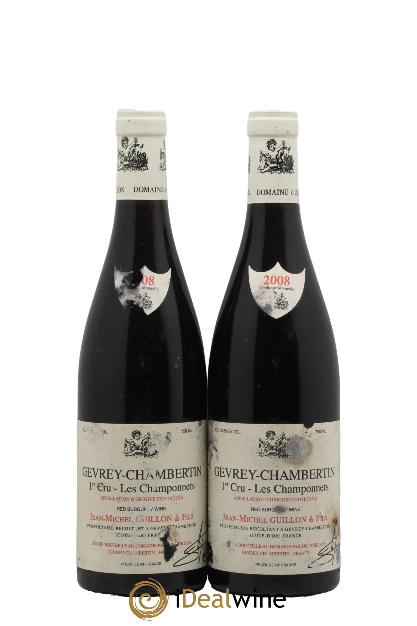 Gevrey-Chambertin 1er Cru Les Champonnets Jean-Michel Guillon 2008 - Posten von 2 Flaschen - 0