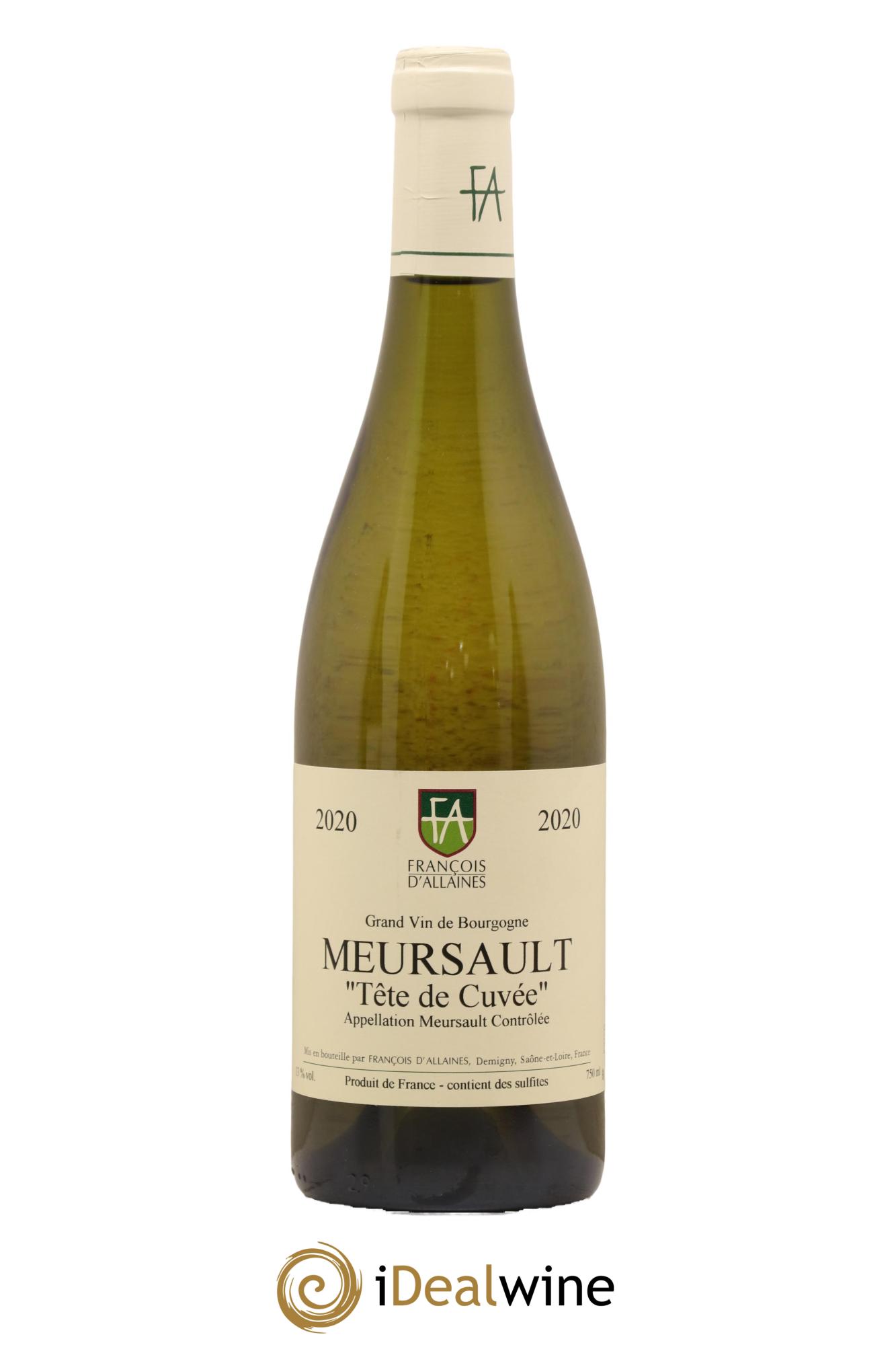 Meursault Tete de Cuvee Domaine Francois d Allaines 2020 - Lot de 1 bouteille - 0