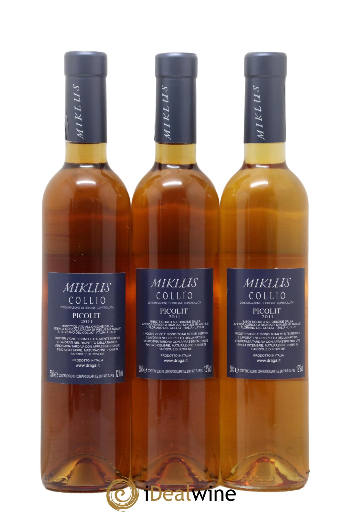 Italie Collio DOC Picolit Azienda Agricola Graga Miklus 2011 - Lot of 3 500ml formats - 1