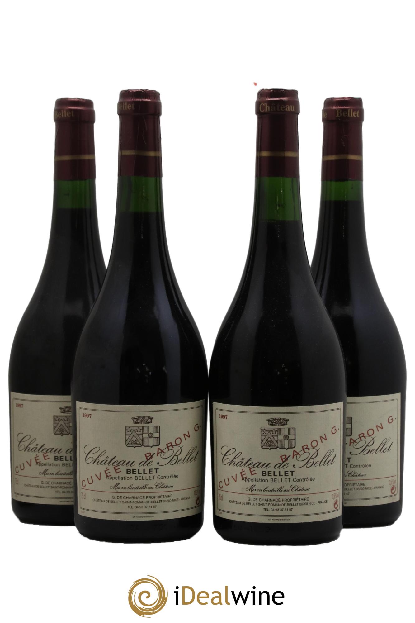 Bellet Château de Bellet Baron G 1997 - Lot de 4 bouteilles - 0
