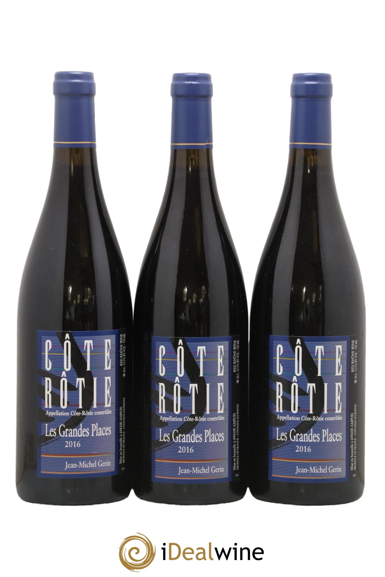 Côte-Rôtie Les Grandes Places Jean-Michel Gerin 2016 - Lot de 3 bouteilles - 0