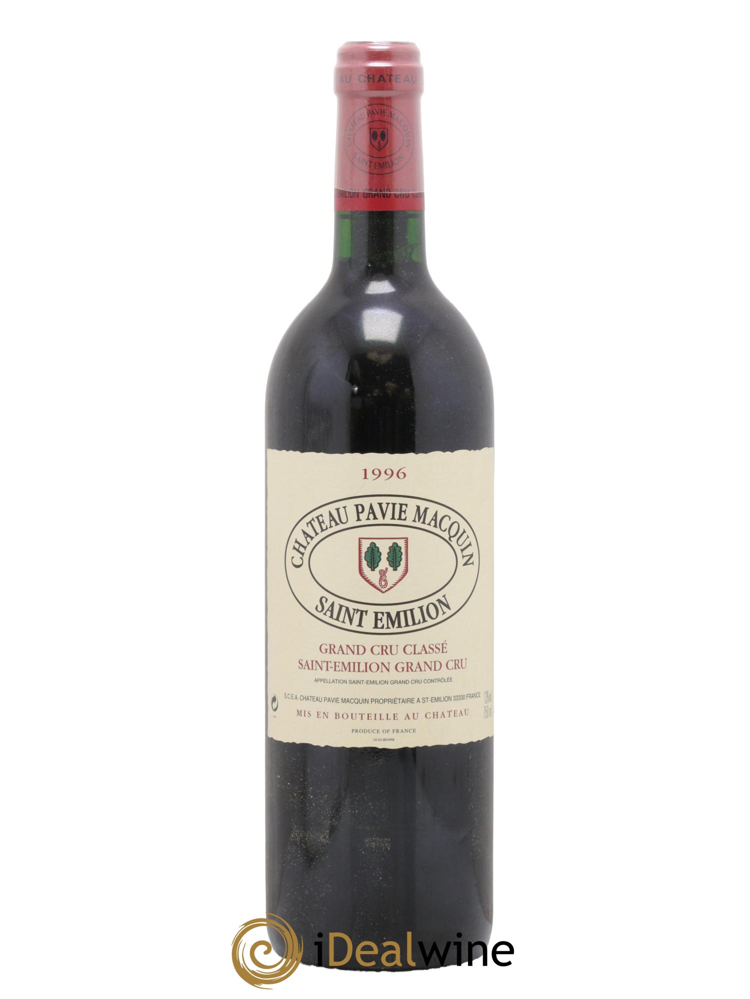 Château Pavie Macquin 1er Grand Cru Classé B 1996 - Lot de 1 bouteille - 0