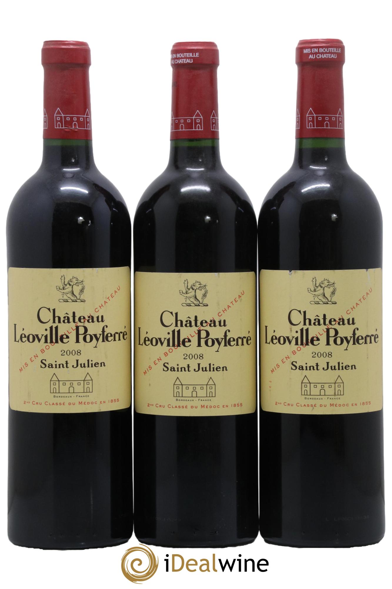 Château Léoville Poyferré 2ème Grand Cru Classé 2008 - Lot de 3 bouteilles - 0