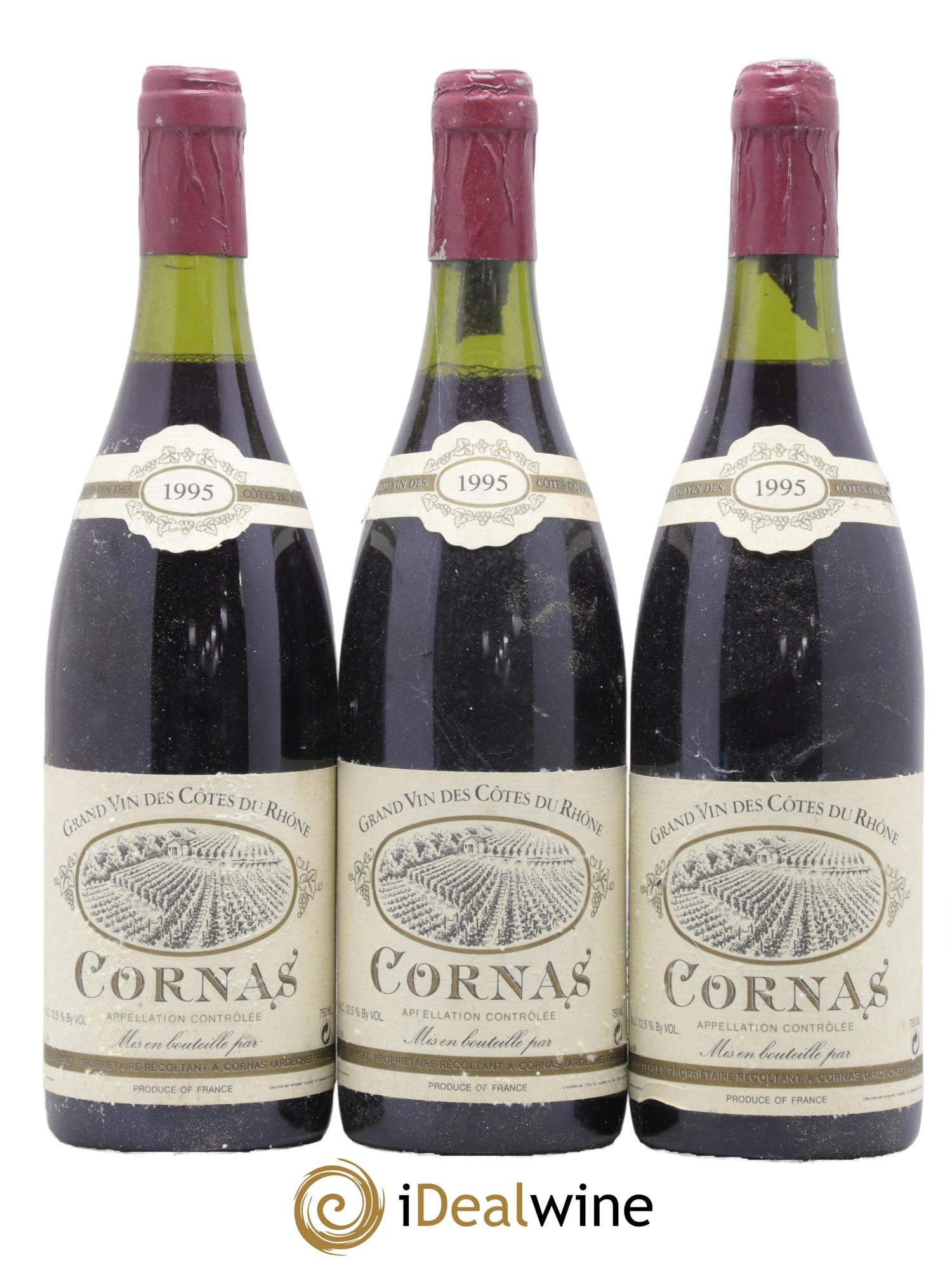 Cornas Noël Verset 1995 - Lot de 3 bouteilles - 0