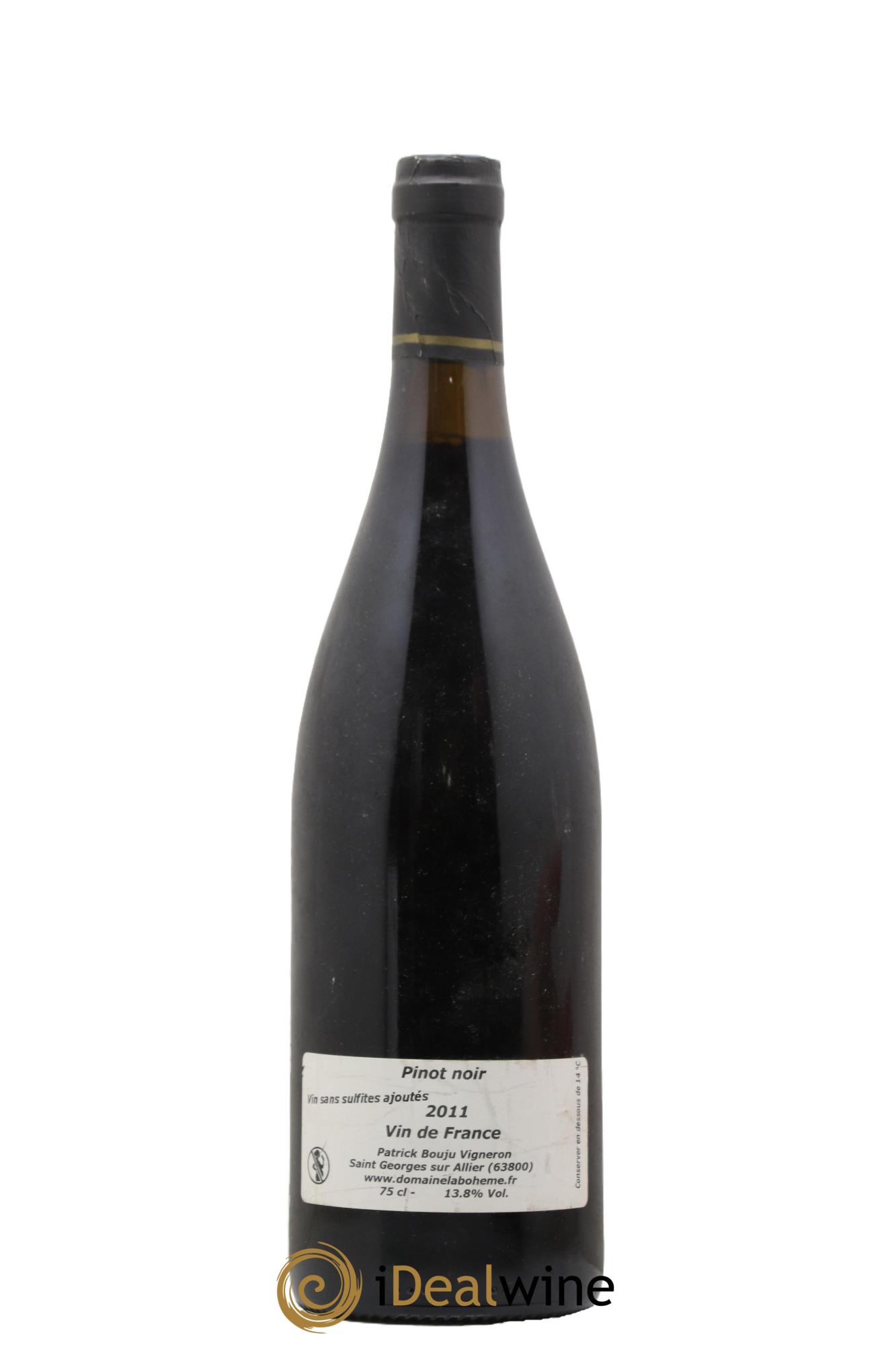Vin de France Pinot noir Patrick Bouju - La Bohème 2011 - Lot de 1 bouteille - 0