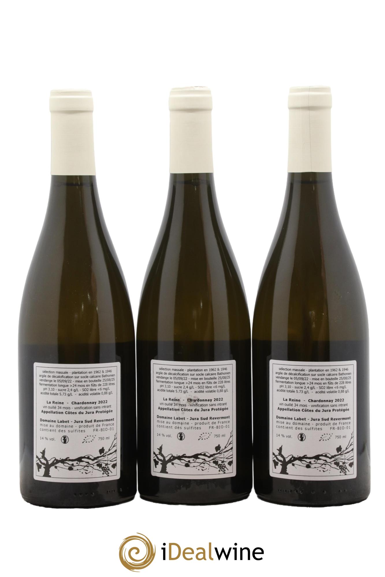 Côtes du Jura Chardonnay La Reine Romain - Julien  - Charline Labet 2022 - Lot of 3 bottles - 1