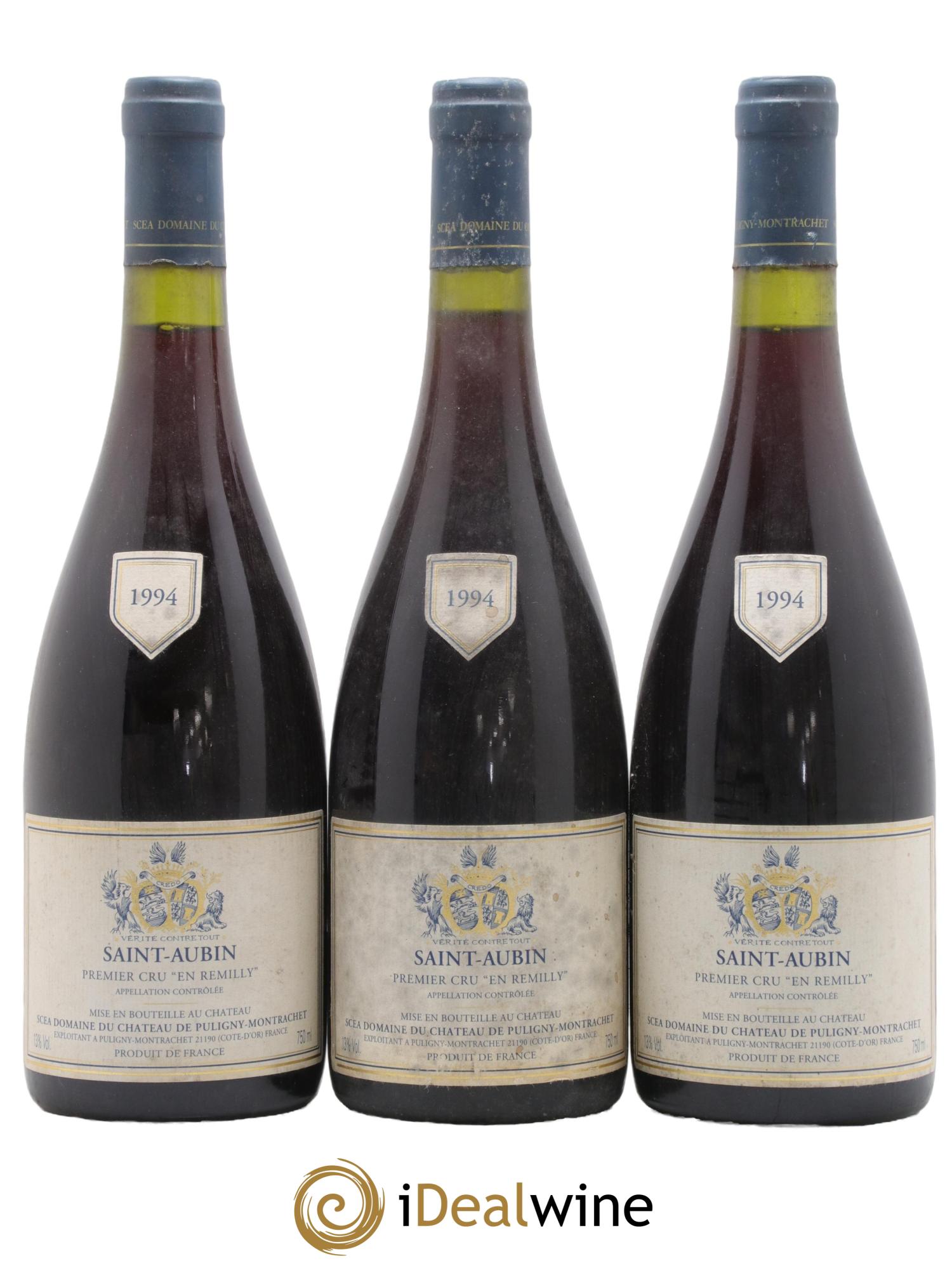 Saint-Aubin 1er Cru En Remilly Chateau De Puligny Montrachet 1994 - Lot de 3 bouteilles - 0