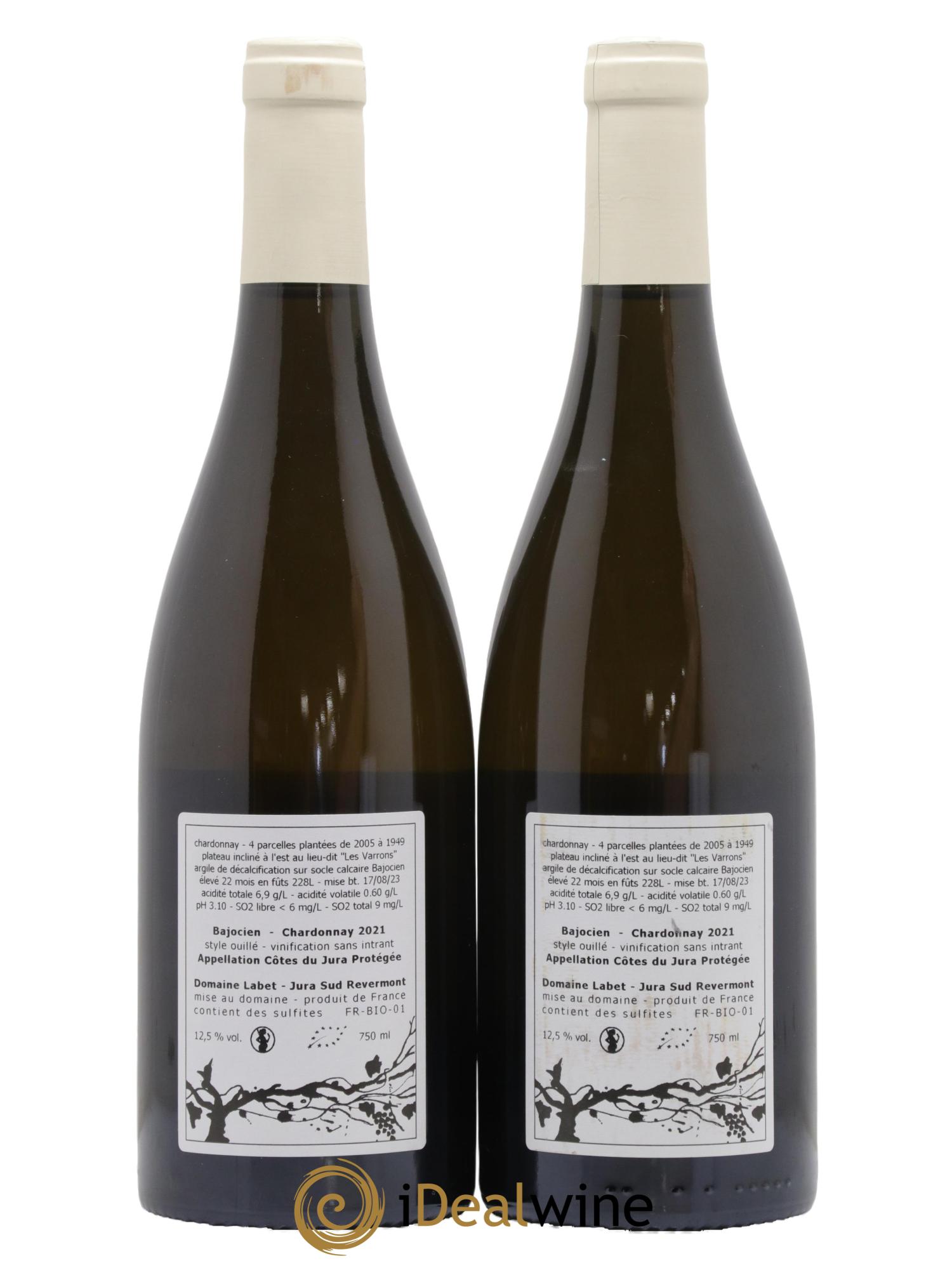 Côtes du Jura Chardonnay Bajocien Romain - Julien  - Charline Labet 2021 - Lot de 2 bouteilles - 1
